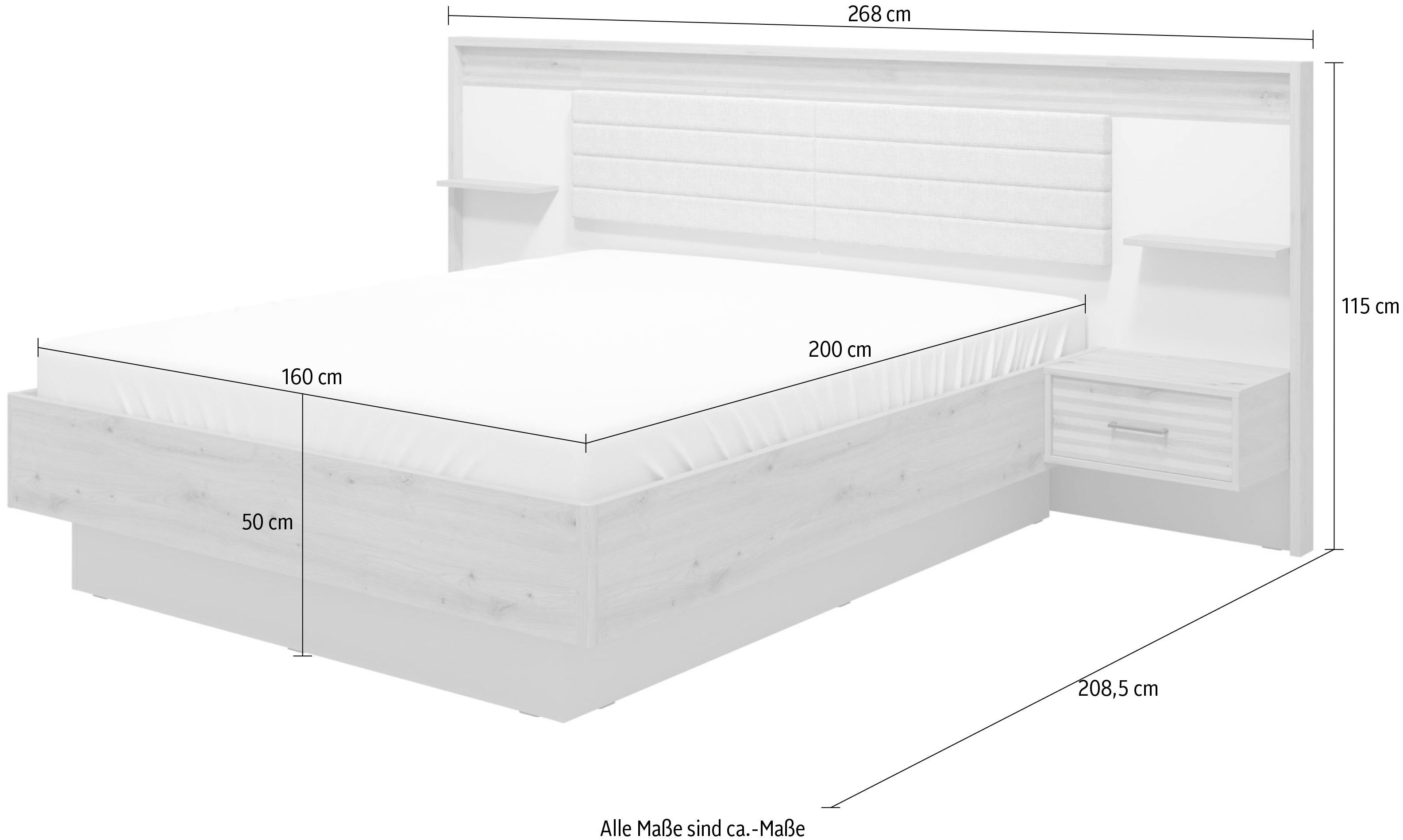 INOSIGN Bedframe Modena ligoppervlak 160x200cm, FSC-gecertificeerd houtmateriaal
