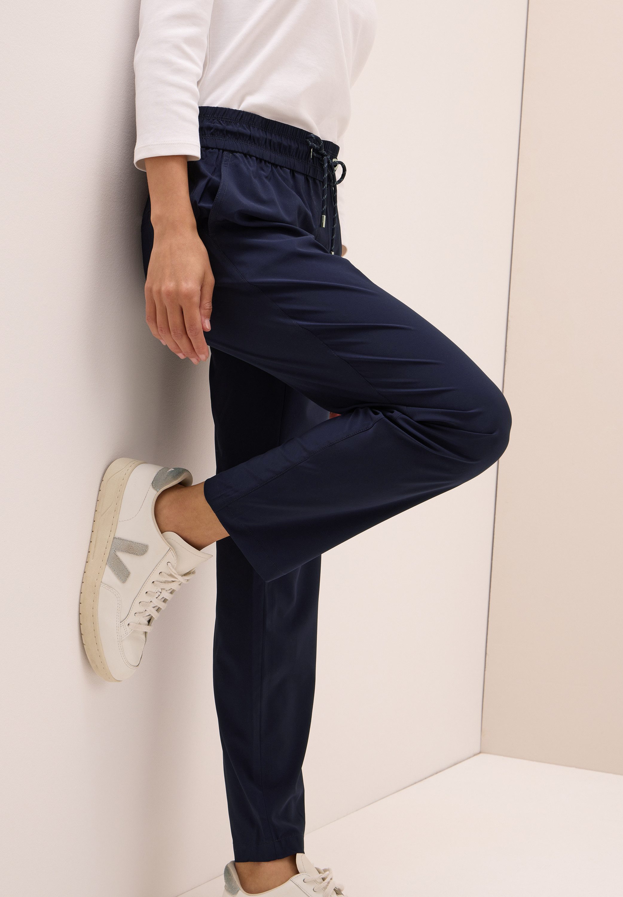 Cecil Stoffen broek Style Tracey Light met elastische band en rijgkoord