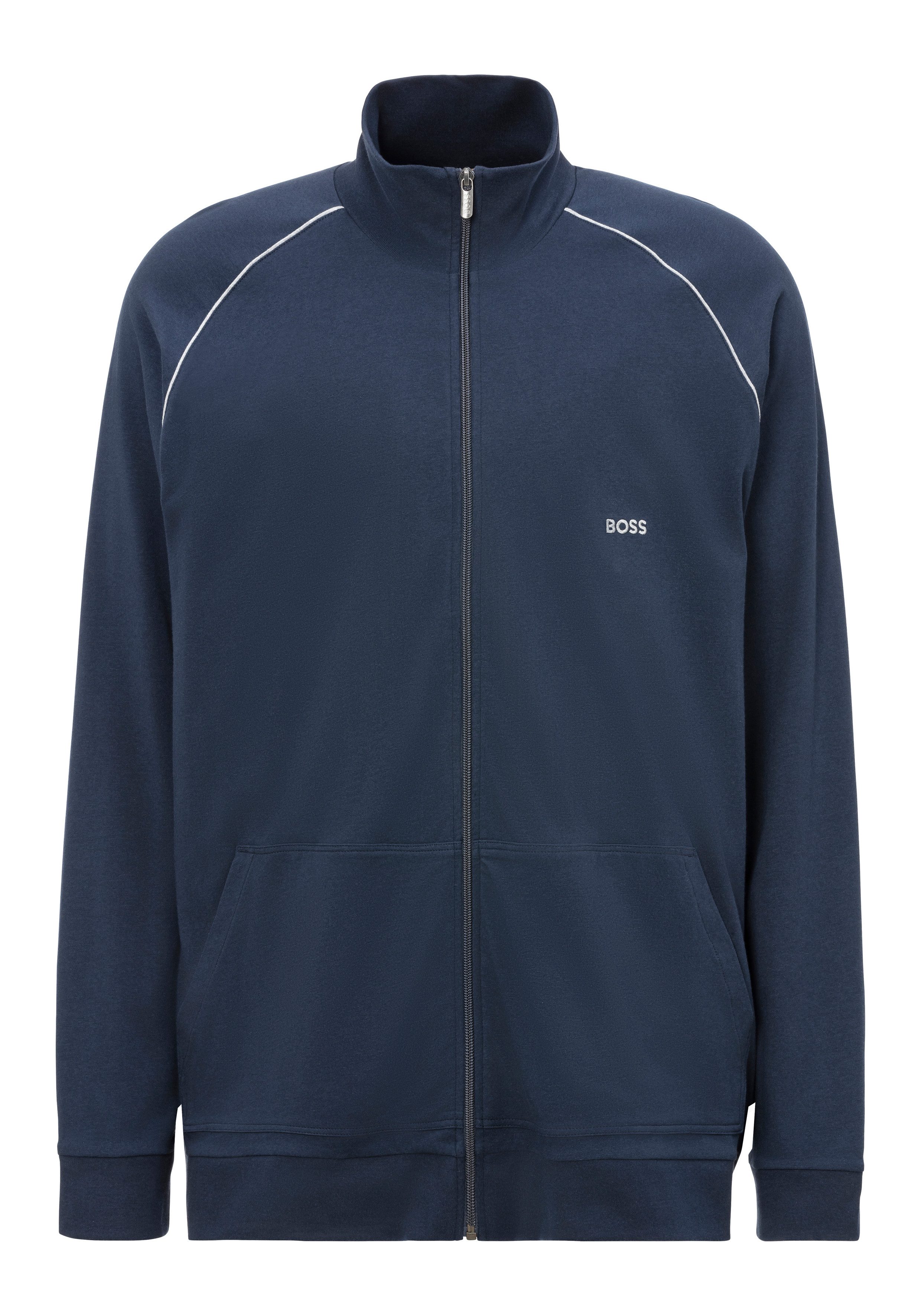 BOSS Sweatvest met geborduurd logo unisex sweatvesten maat 4XL blauw