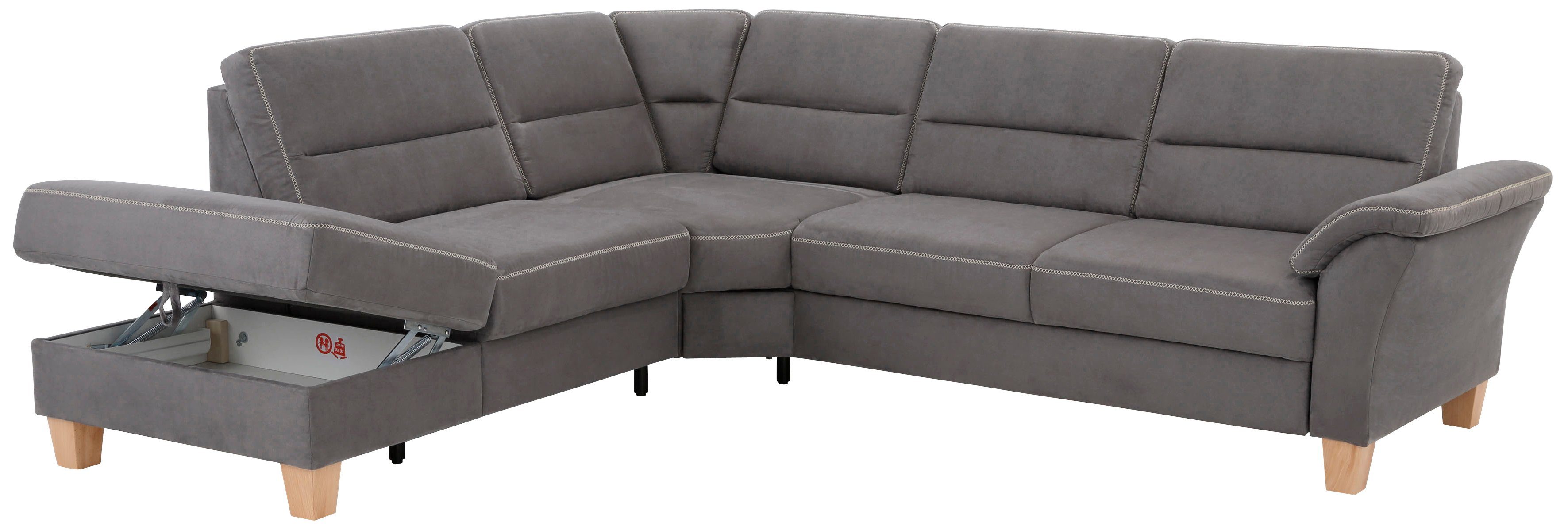 Home affaire Hoekbank Soleo L-model comfortabel door trapezehoek met relaxfunctie, ook met slaapfunctie