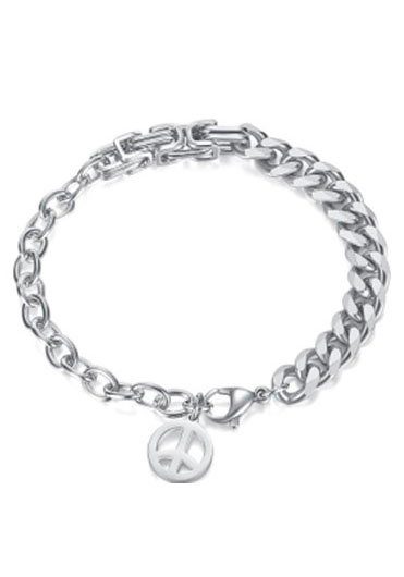 Firetti Edelstalen armband Sieraad cadeau vrede, vrede unisex armbanden zilver