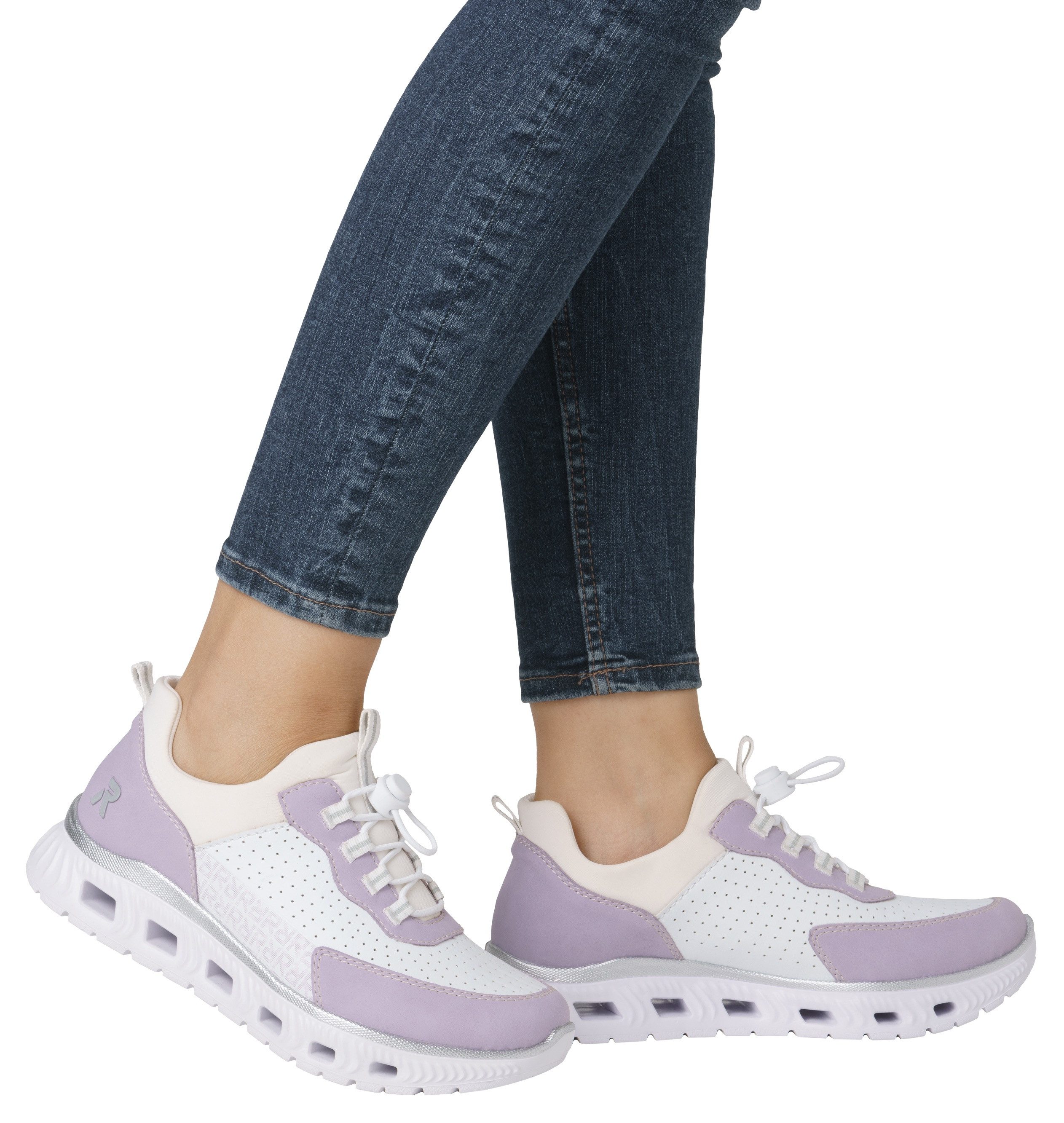 RIEKER Sport Slip-on sneakers Vegan , slippers, lage schoen, vrijetijdssneaker met memosoft-uitrusting