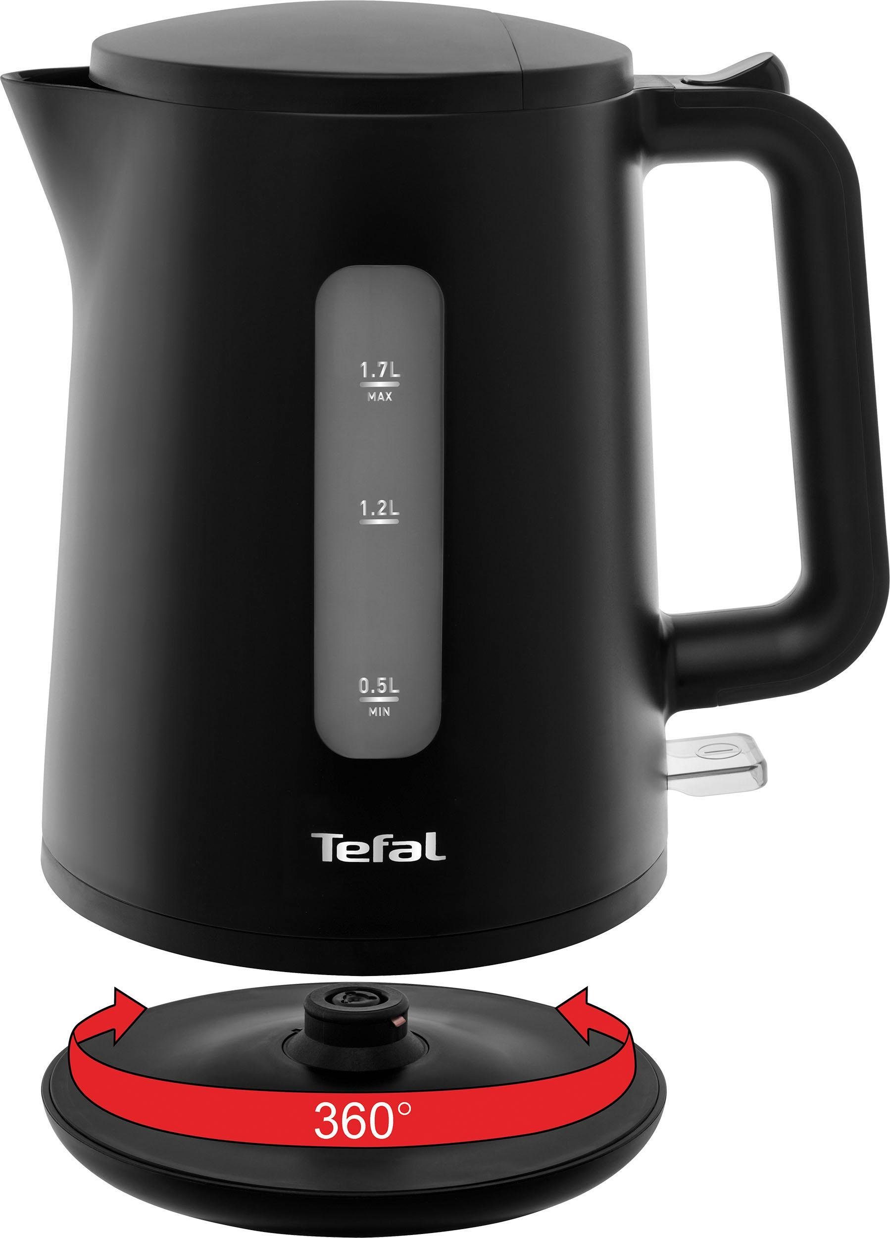 Tefal Waterkoker KO2008 Principio Select, 1,7 l, Automatische aan-uitschakelaar, antikalkfilter, matzwart