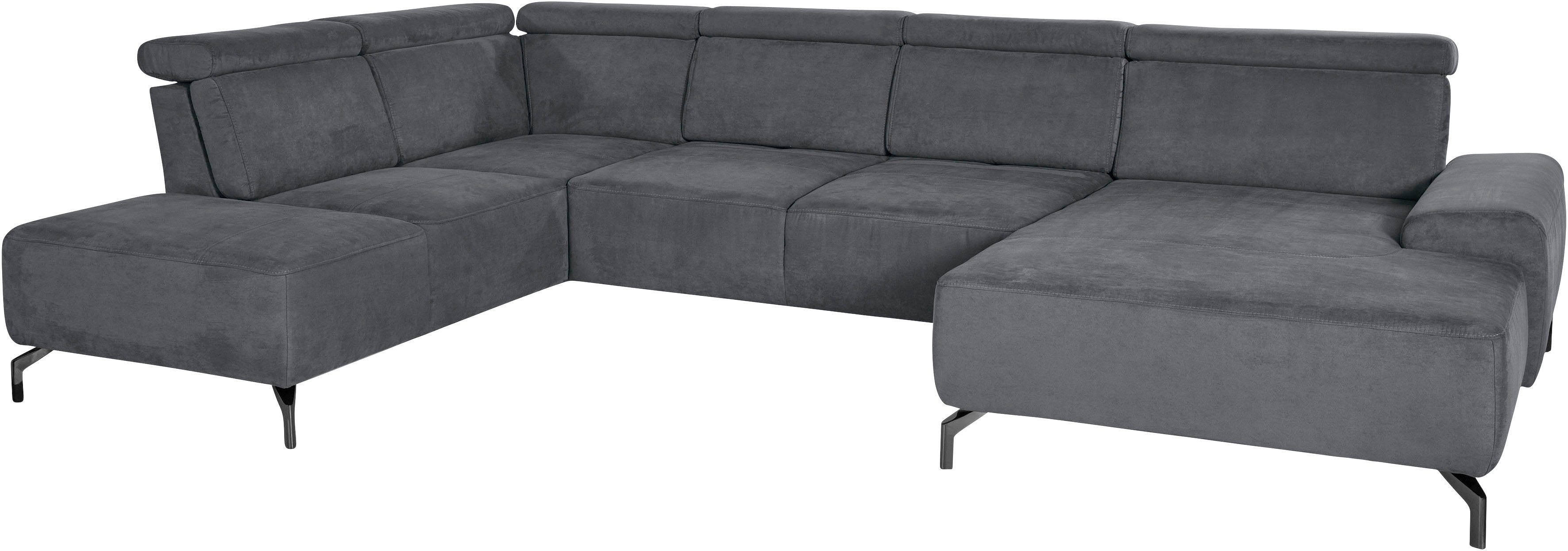 sit&more Zithoek Gizeh U-vorm 15 cm poothoogte, inclusief zitdiepteverstelling en verstelbare hoofdsteun