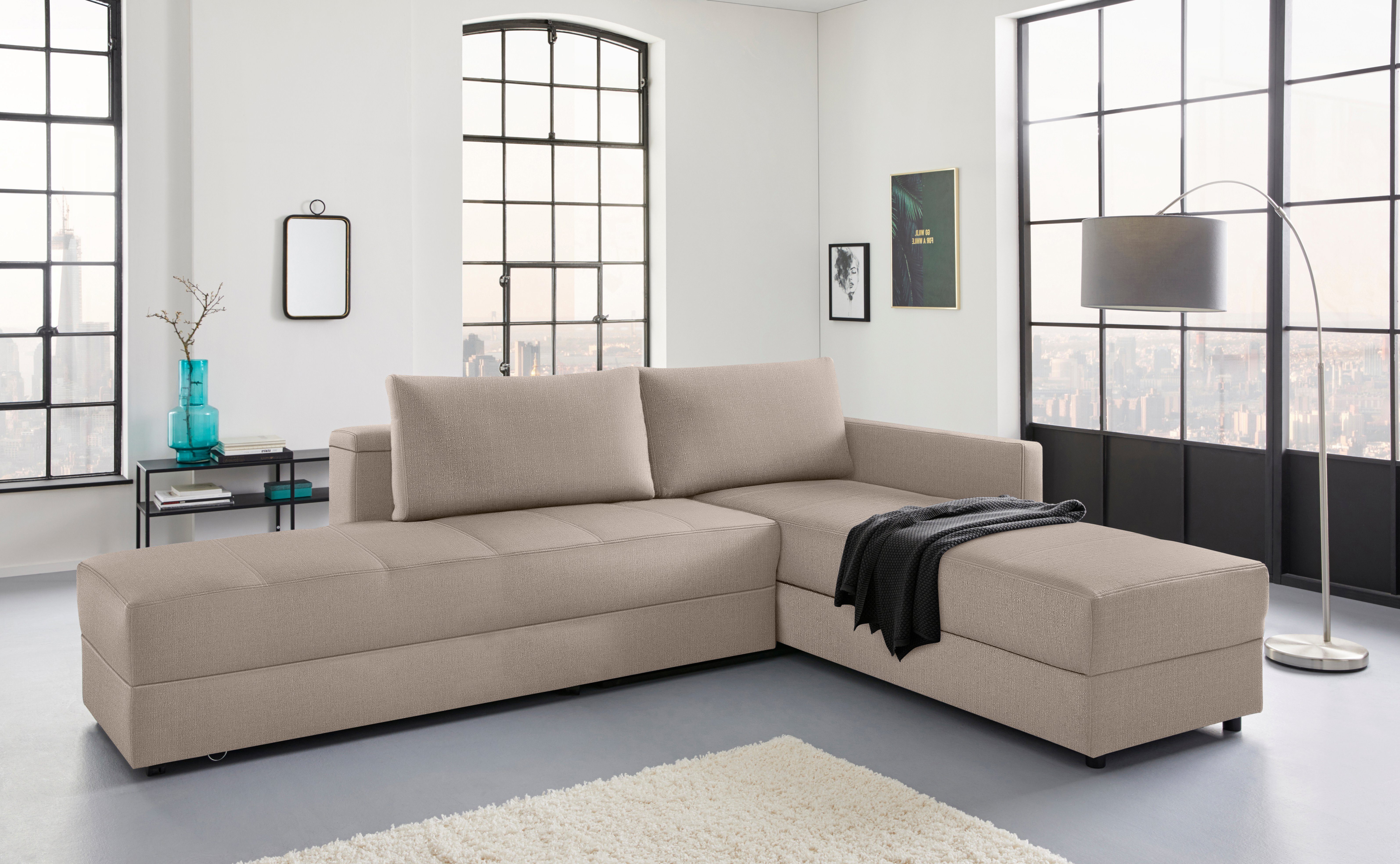 LOOKS BY WOLFGANG JOOP Hoekbank LooksIII L-vorm door draaifunctie tot bed verwisselbaar, inclusief opbergvak