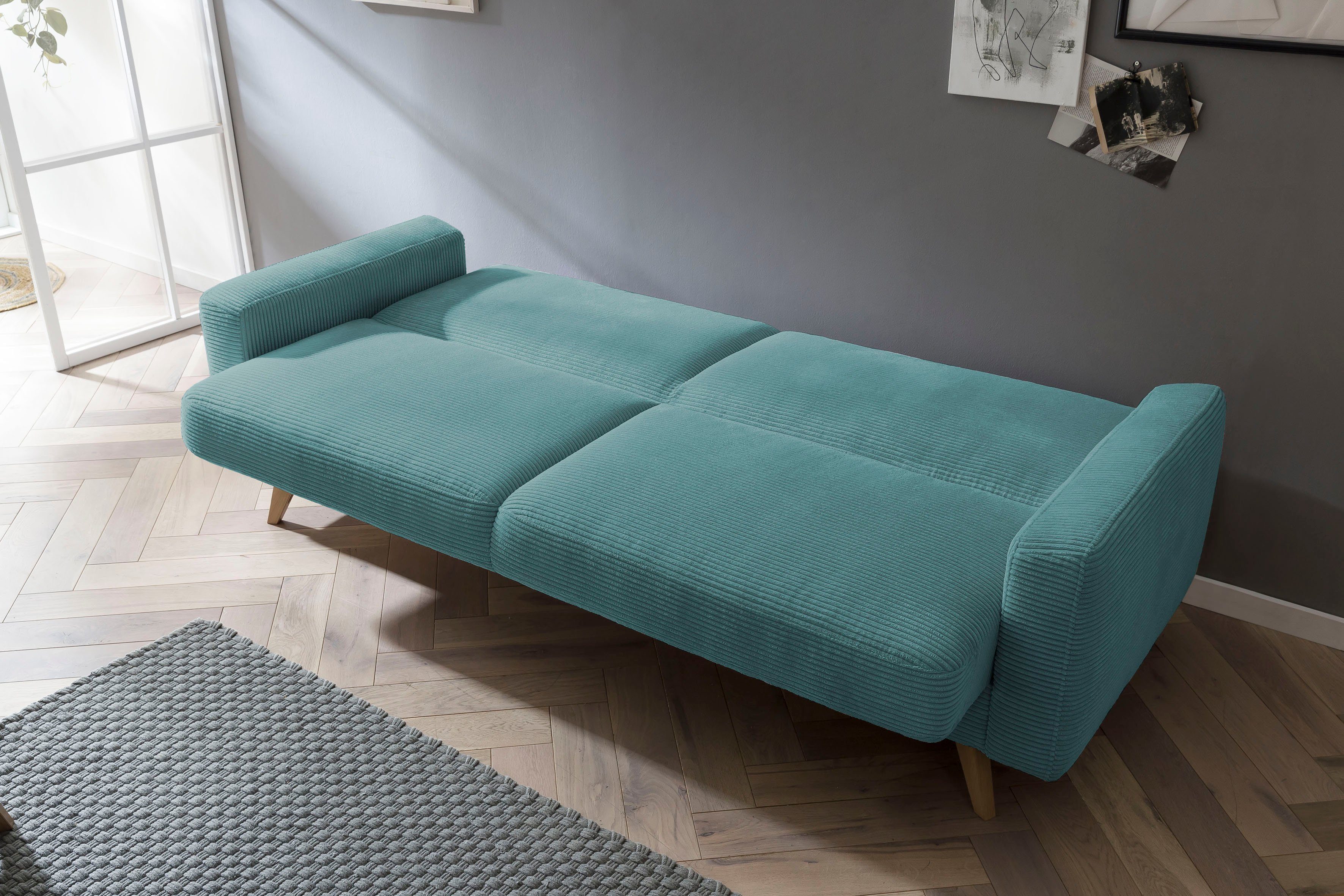 exxpo - sofa fashion 3-zitsbank Samso, elegant en comfortabel, actuele cord bekleding, kantelbank