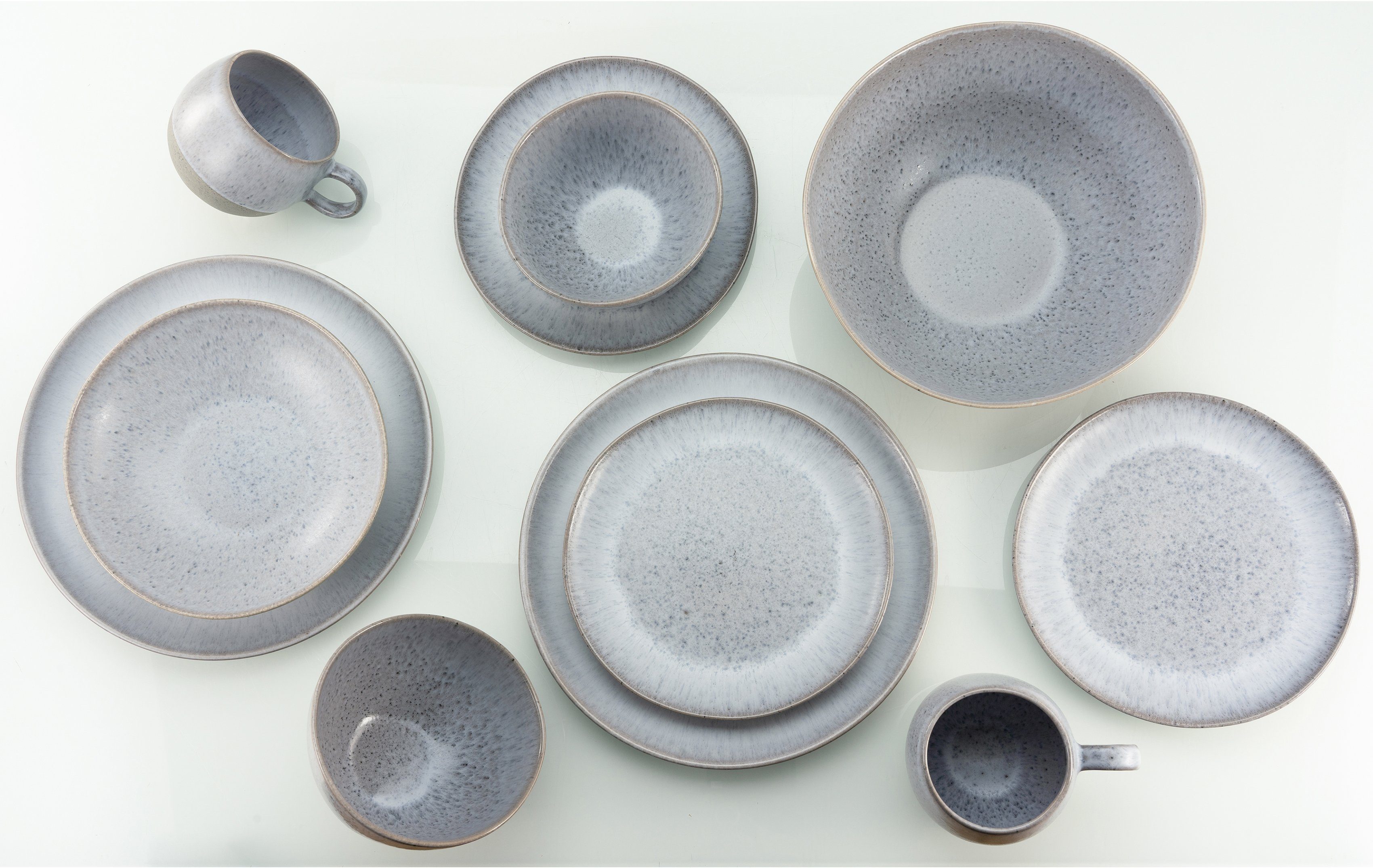 CreaTable Combi-servies Servies-set LOFT STONE Servies, 16 delen, voor 4 personen (set, 16-delig)