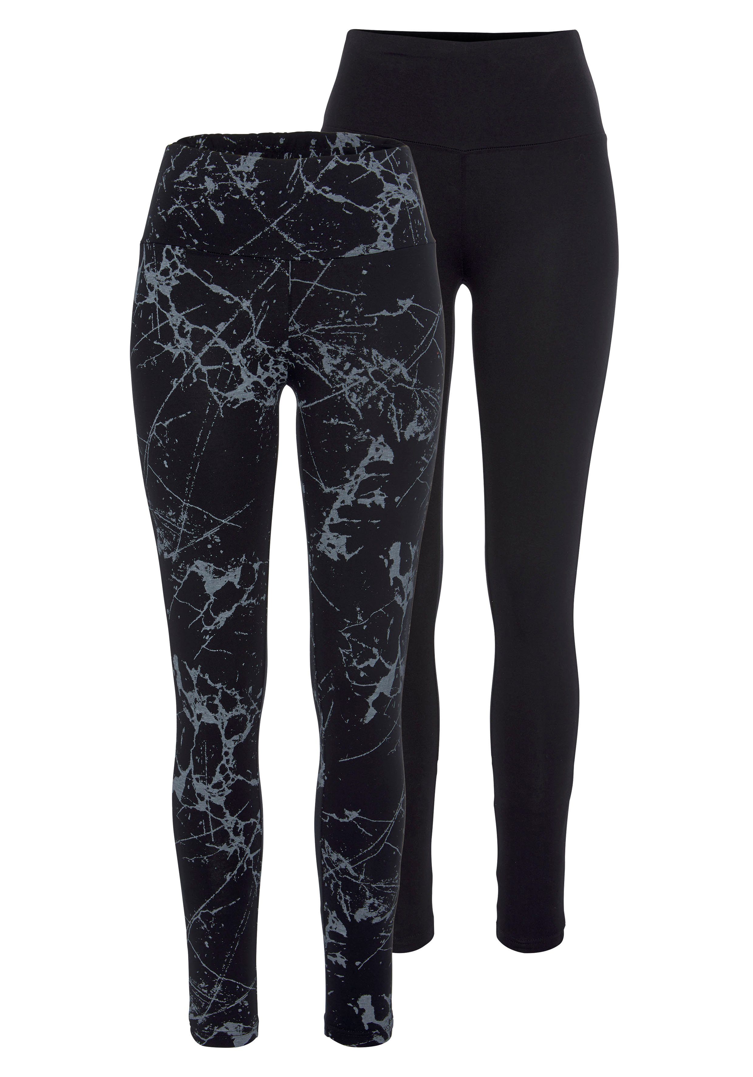 H.I.S Legging in bedrukt en effen, loungewear (Set van 2)