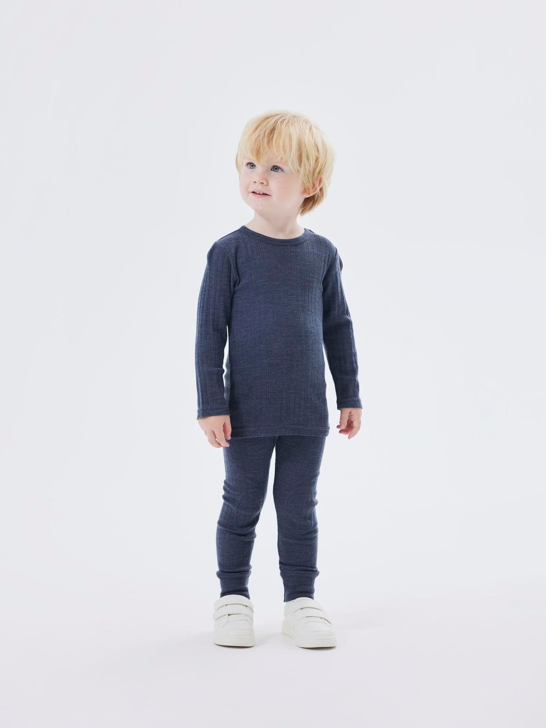 Name It Shirt met lange mouwen NMMWANG WOOL NEEDLE LS TOP SOLID NOOS