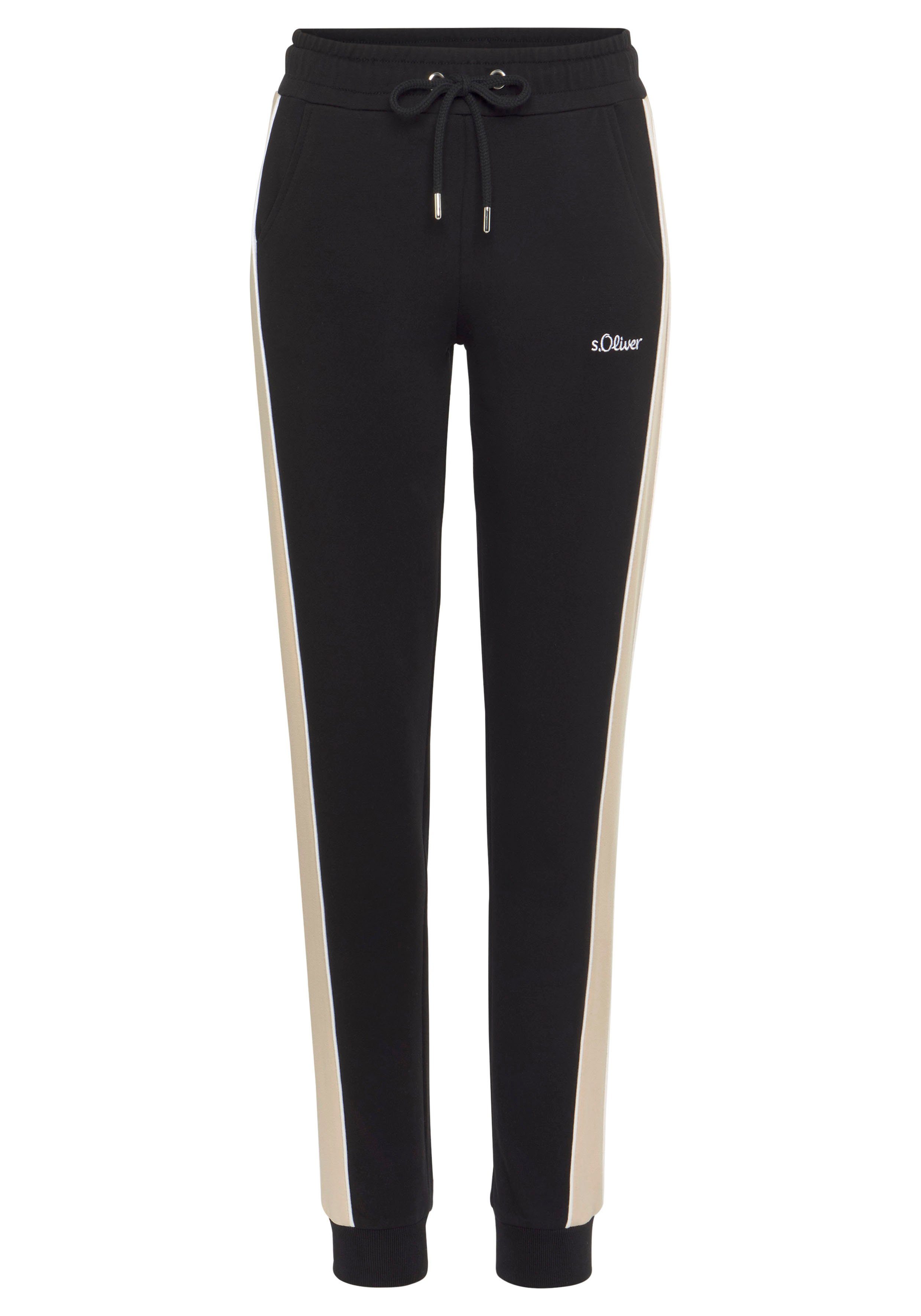 s.Oliver RED LABEL Beachwear Sweatbroek met zijstrepen en piping, loungewear (1-delig)