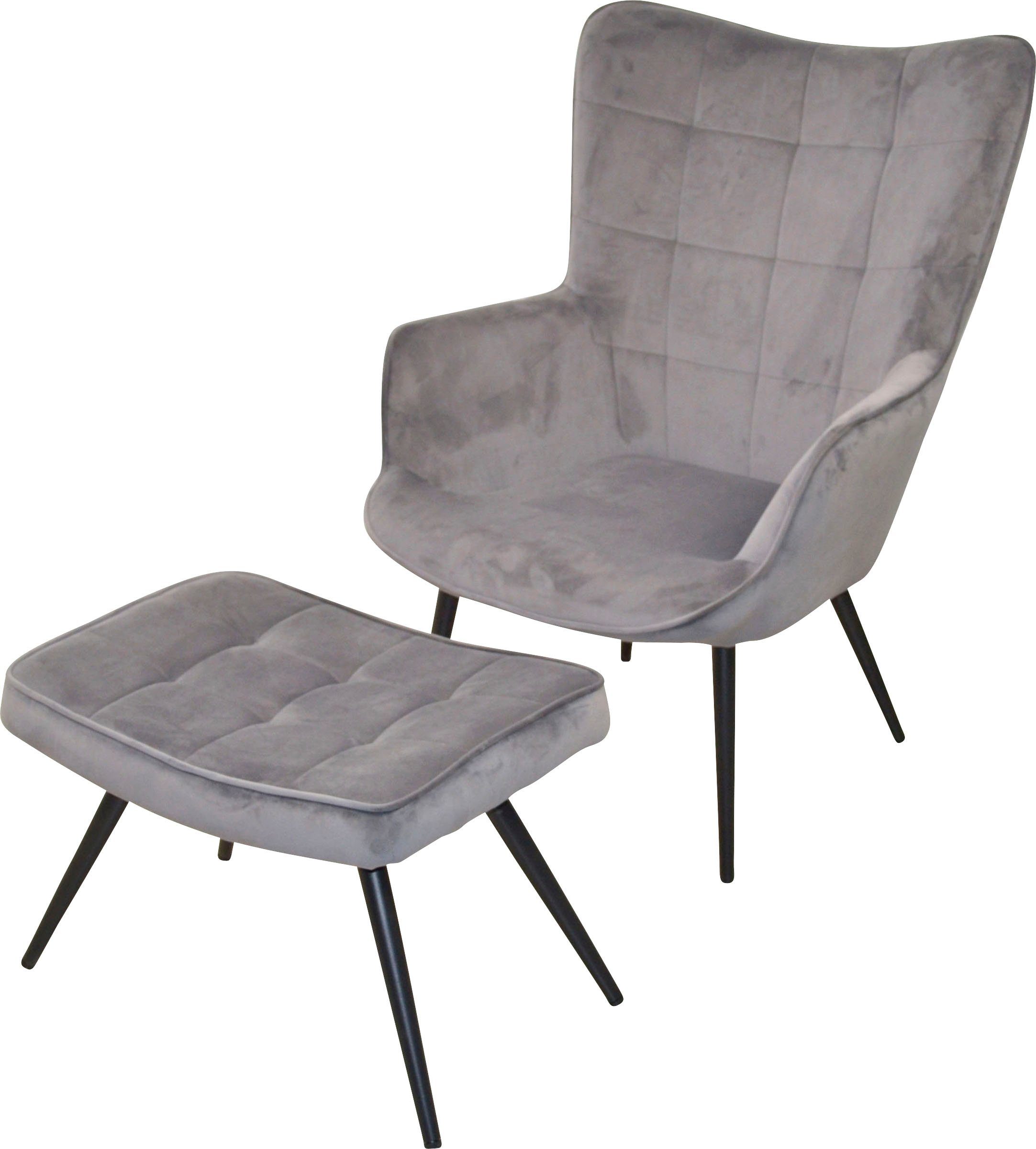 HOFMANN LIVING AND MORE Fauteuil Jaro Fauteuil met poten van stalen buizen, zwart gelakt