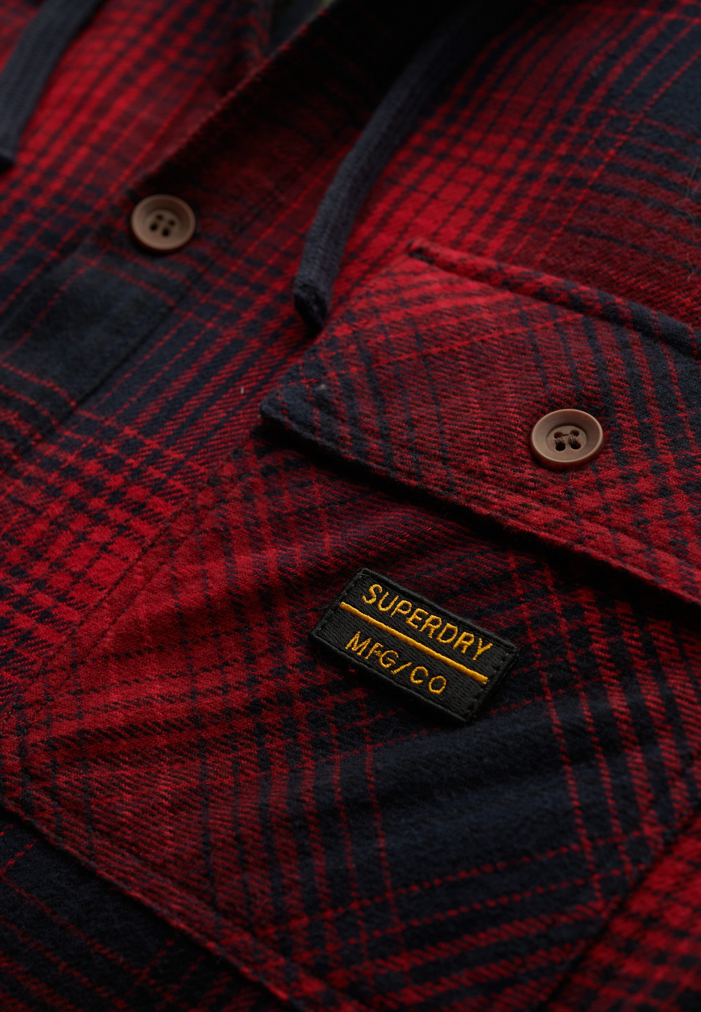 Superdry Overhemd met lange mouwen SURPLUS HOODED CHECK SHIRT
