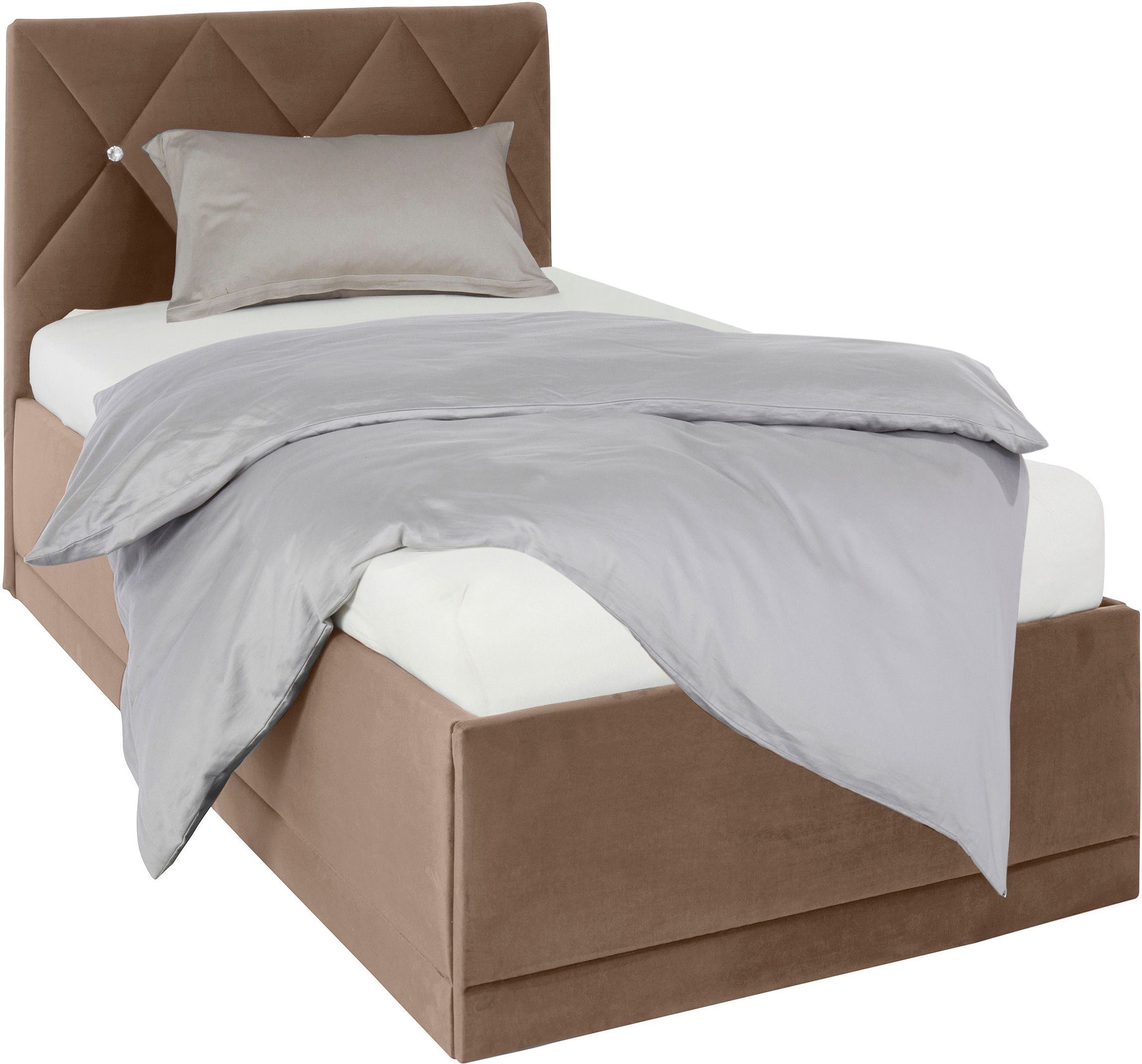 Westfalia Polsterbetten Gestoffeerd bed ADAMAS ook met bedlade, knoopdetails met stras
