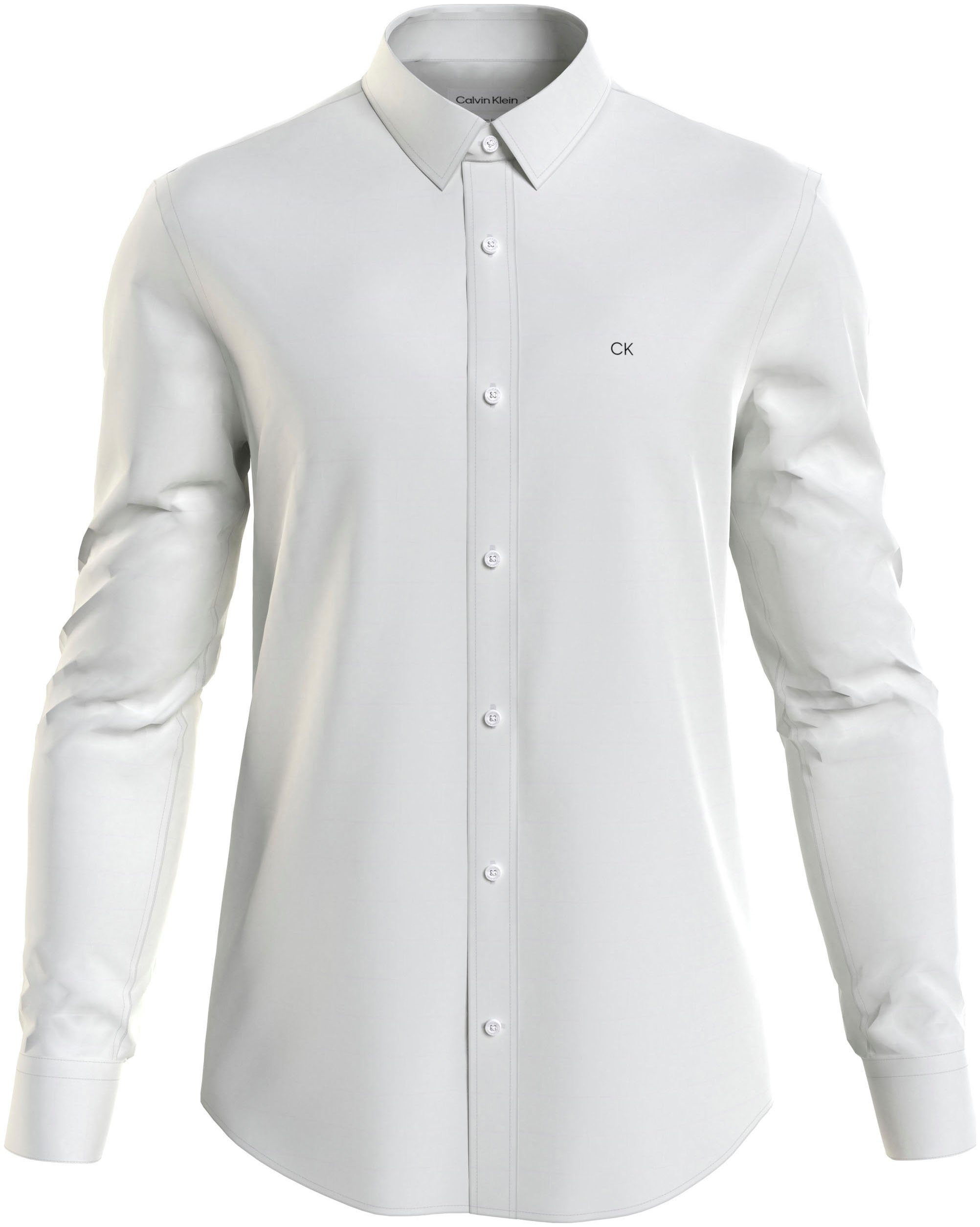 Calvin Klein Businessoverhemd STRETCH POPLIN SLIM SHIRT met calvin klein-logo op de borst