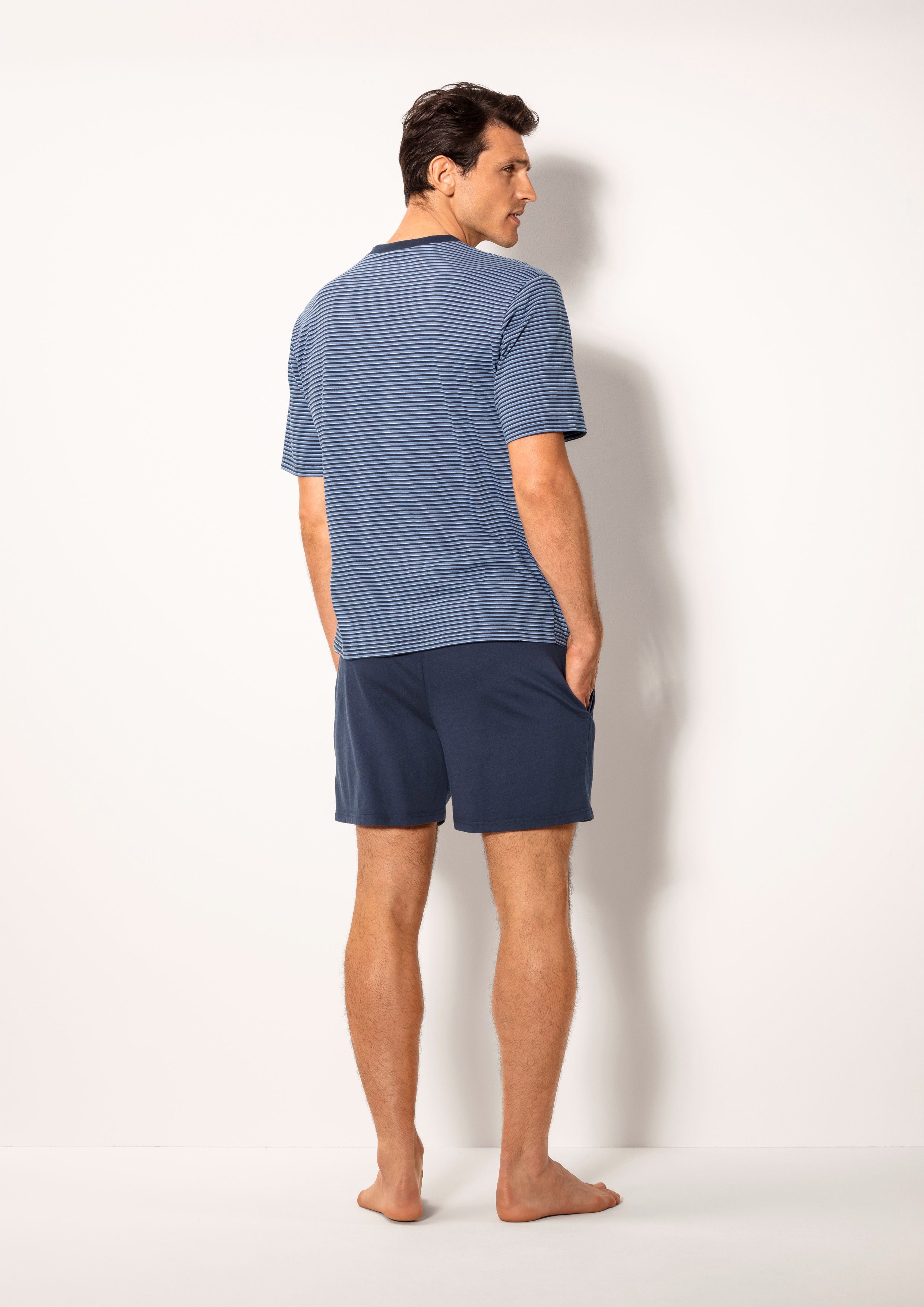 le jogger Pyjama met garenverfde streep (4-delig Set van 2)