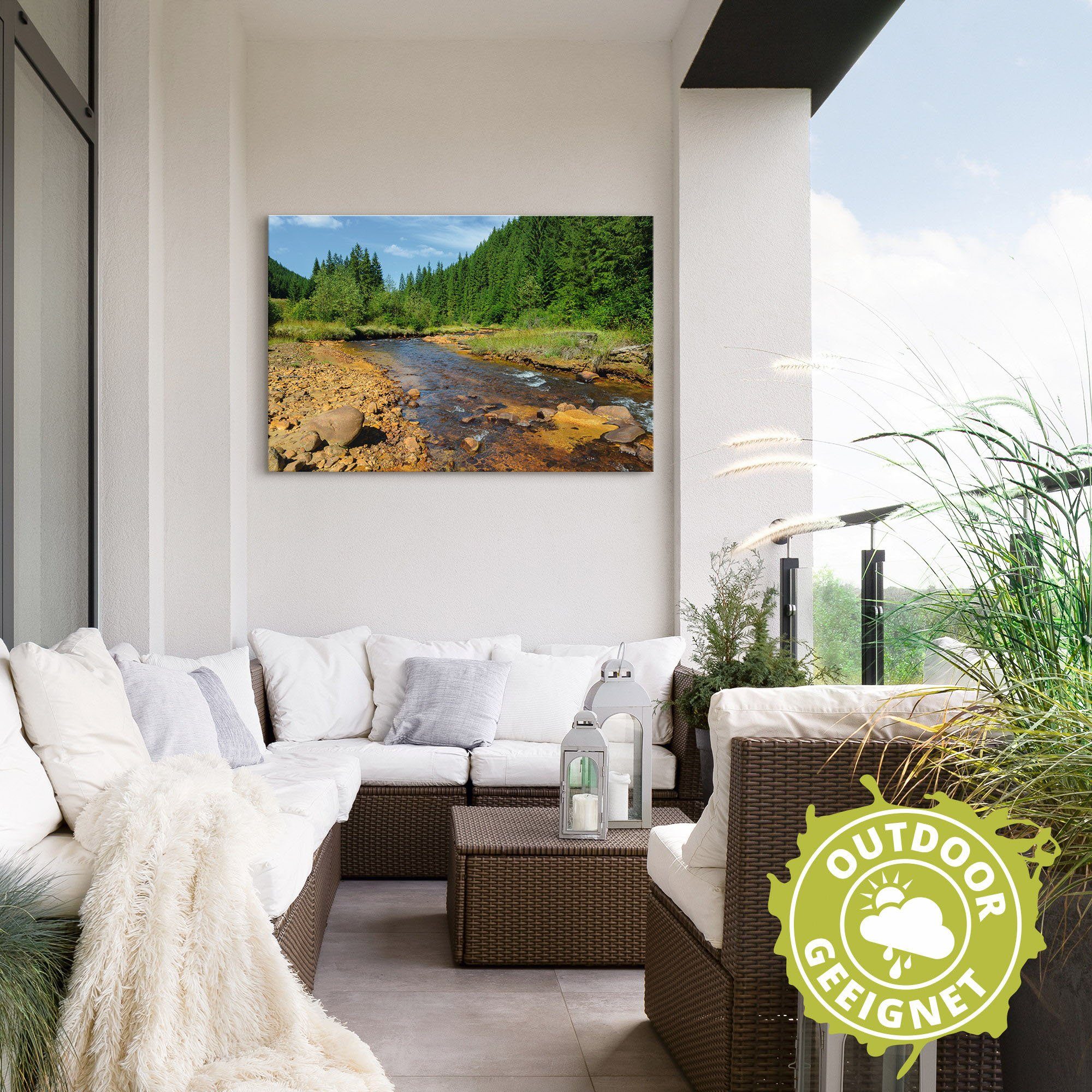 Artland Artprint Rivier Neagra, Caliman-nationaalpark als artprint van aluminium, artprint voor buiten, poster in diverse formaten