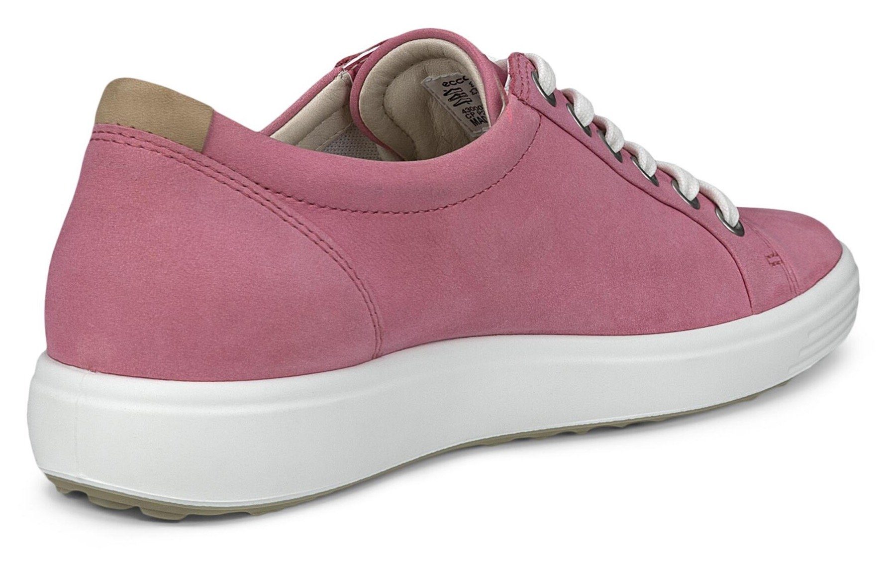 Ecco Sneakers SOFT 7 W met label, vrijetijdsschoen, lage schoen, veterschoen, smalle vorm