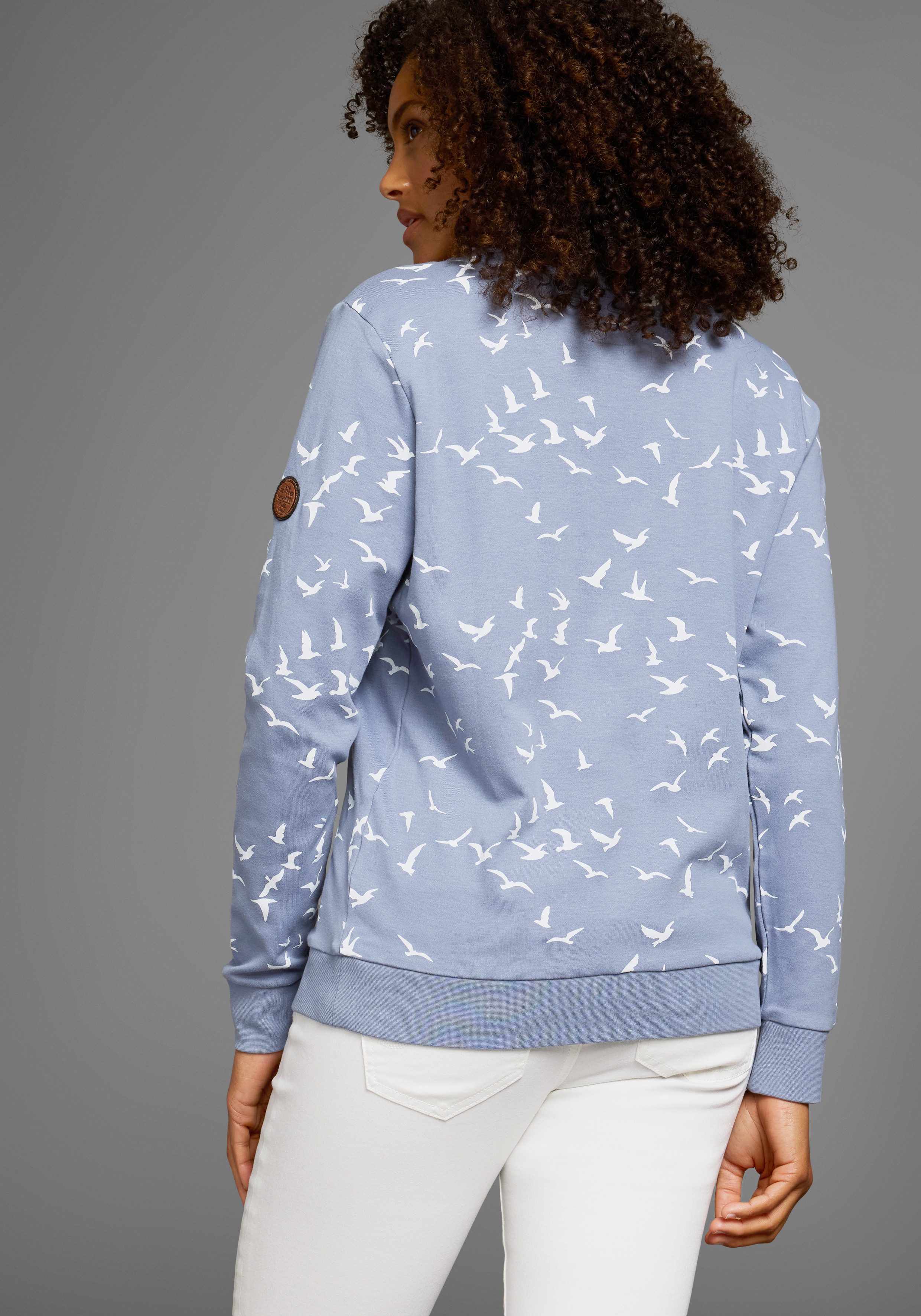 KangaROOS Sweatshirt Lange mouwen, figuurvolgende snit, bedrukt, ronde hals