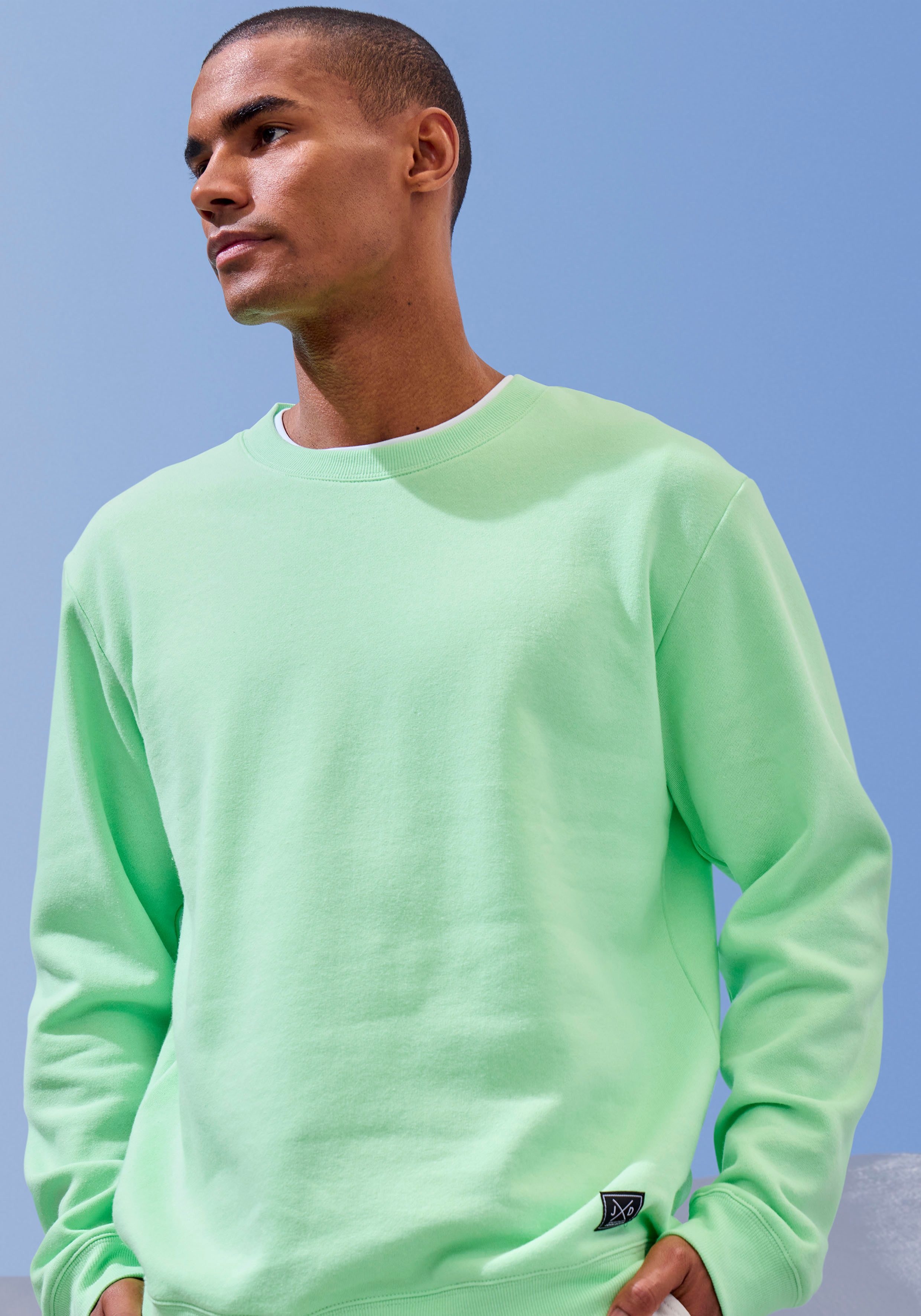 John Devin Sweatshirt Lange mouwen, sweatshirt met ronde hals, katoenmix