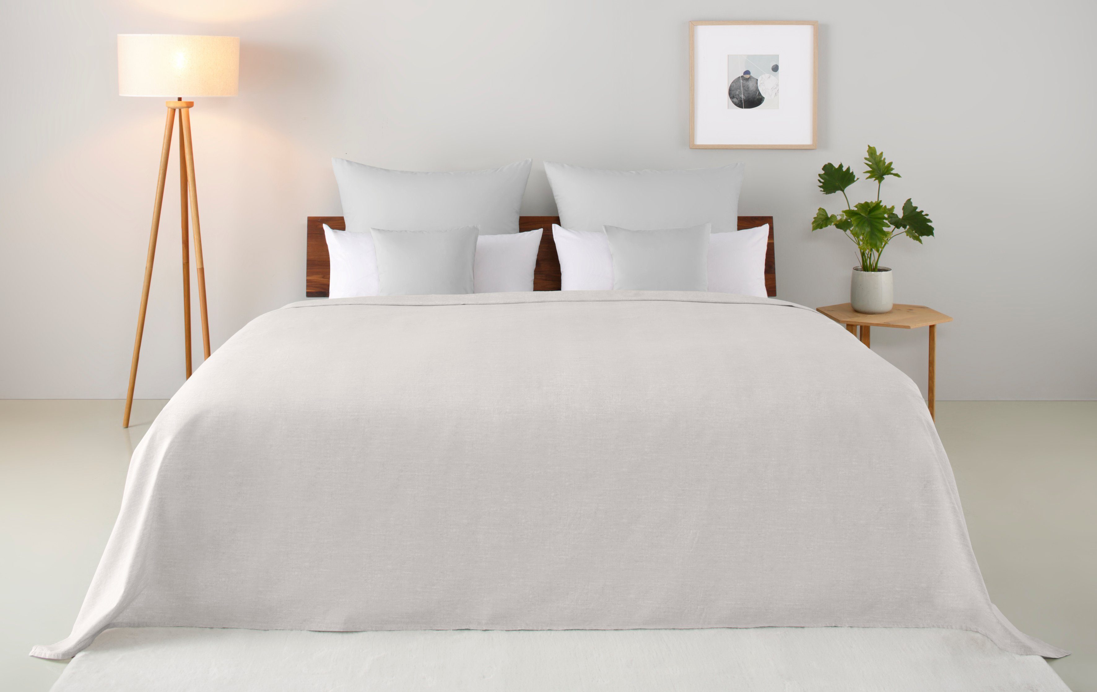 Home affaire Sprei Melli sprei, foulard in landhuisstijl, voor kinderen en volwassenen spreien maat 280 cm x 210 cm grijs