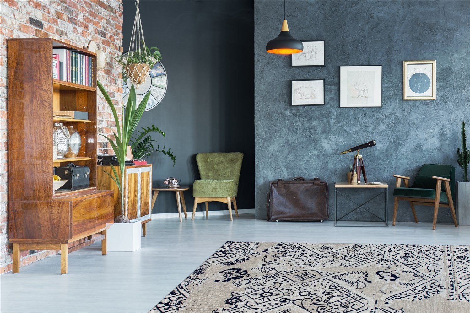 Kayoom Vloerkleed River 120 Jacquard, retro- en vintage-ontwerp, katoen achterkant