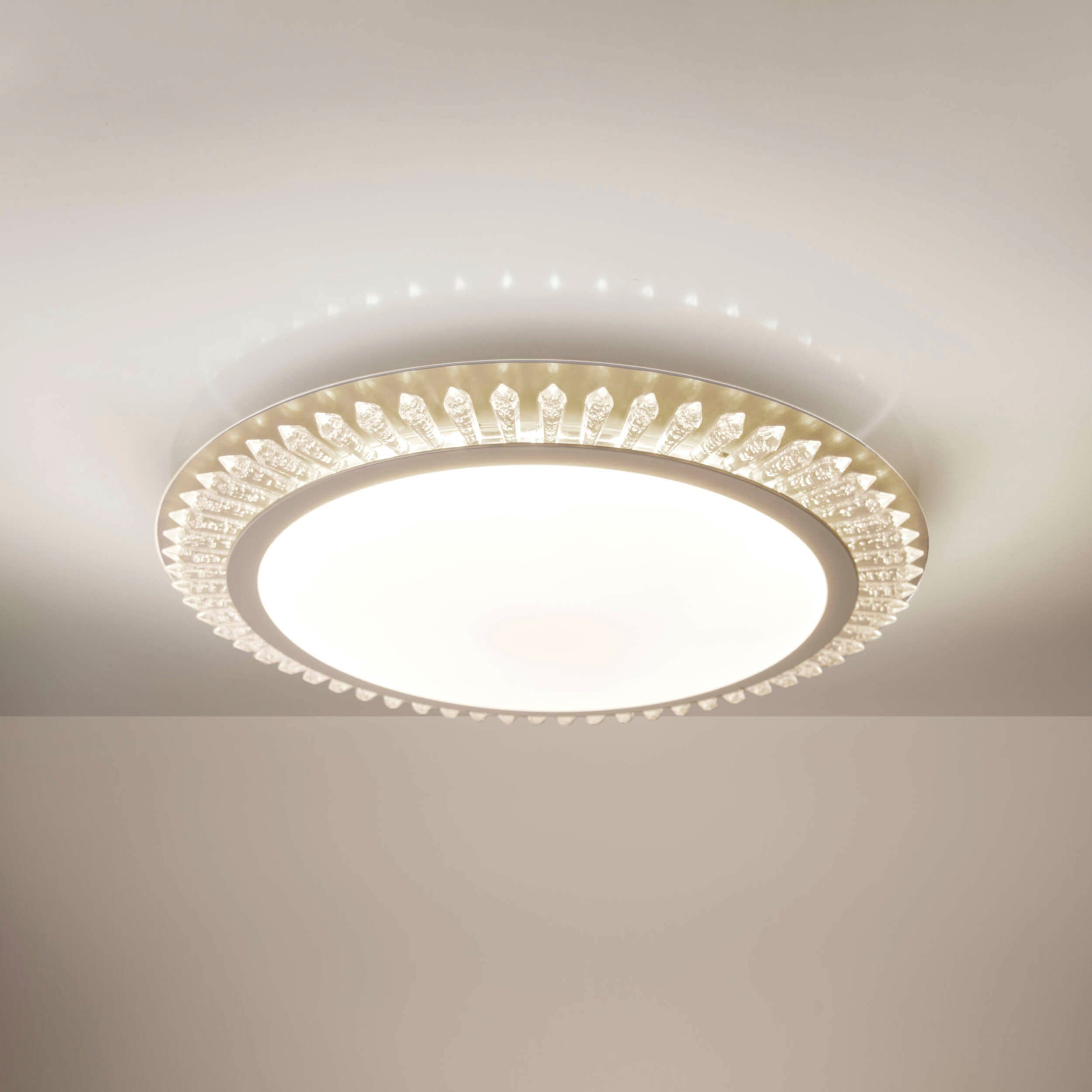 näve Led-plafondlamp Madison dimbaar, cct-kleurwissel in 3-niveaus, afstandsbediening, diamantfacetten (1 stuk)