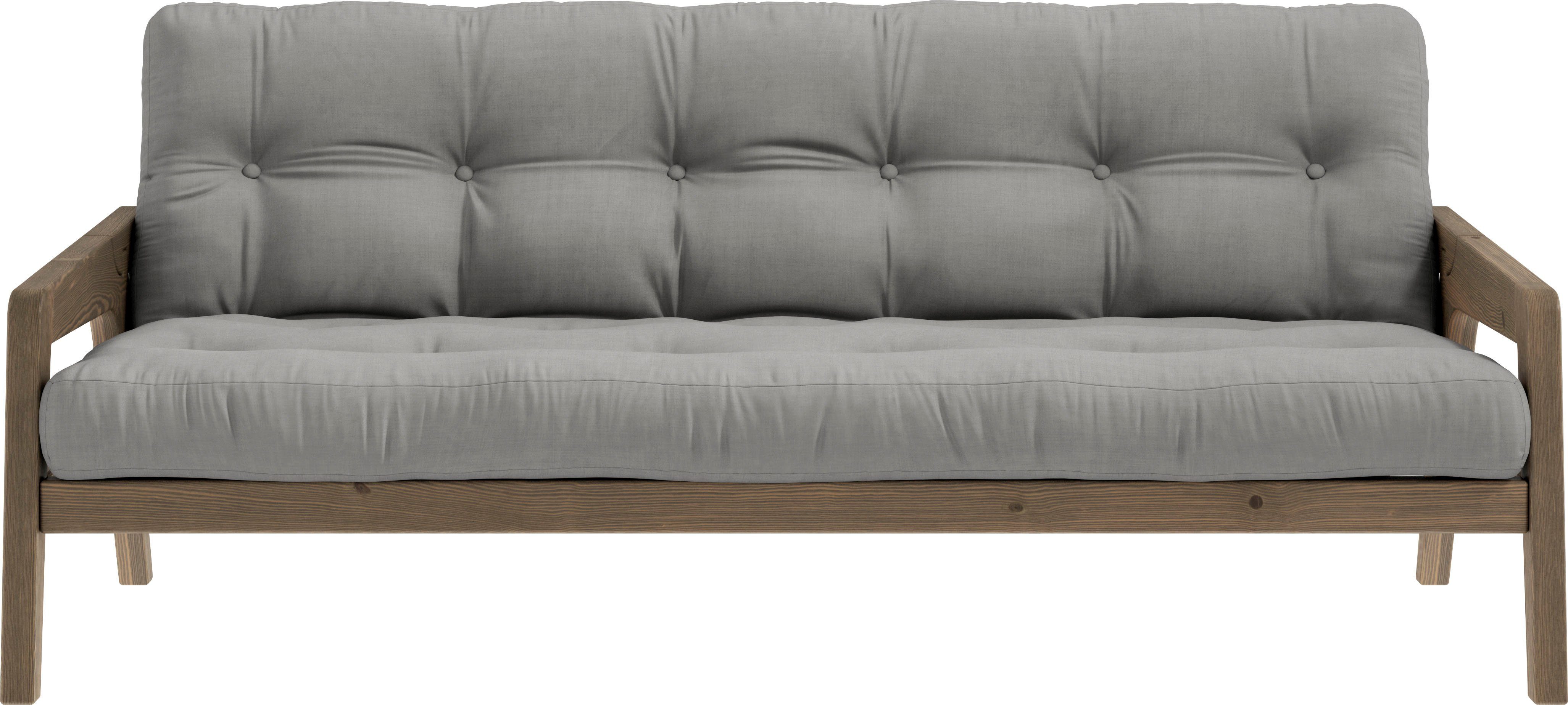 Karup Slaapbank Graf Met houtstructuur, incl. futonmatras, ligoppervlak 130x190 cm grijs, slaapbanken, Breedte ligoppervlak: 130 cm, Lengte