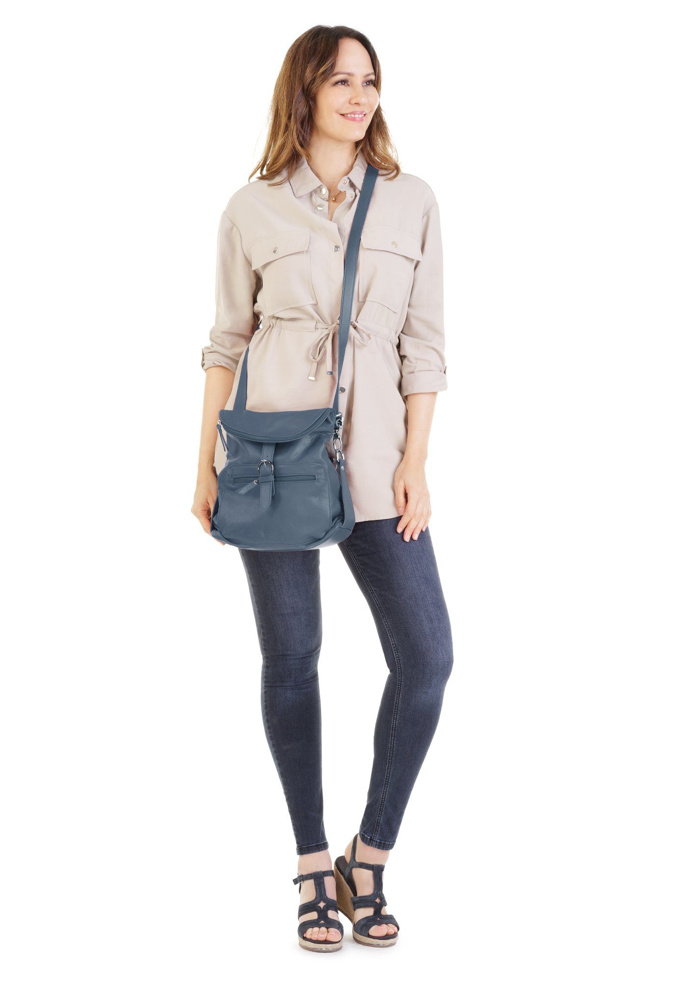 Forty Degrees Rugzak echt leer, made in italy
