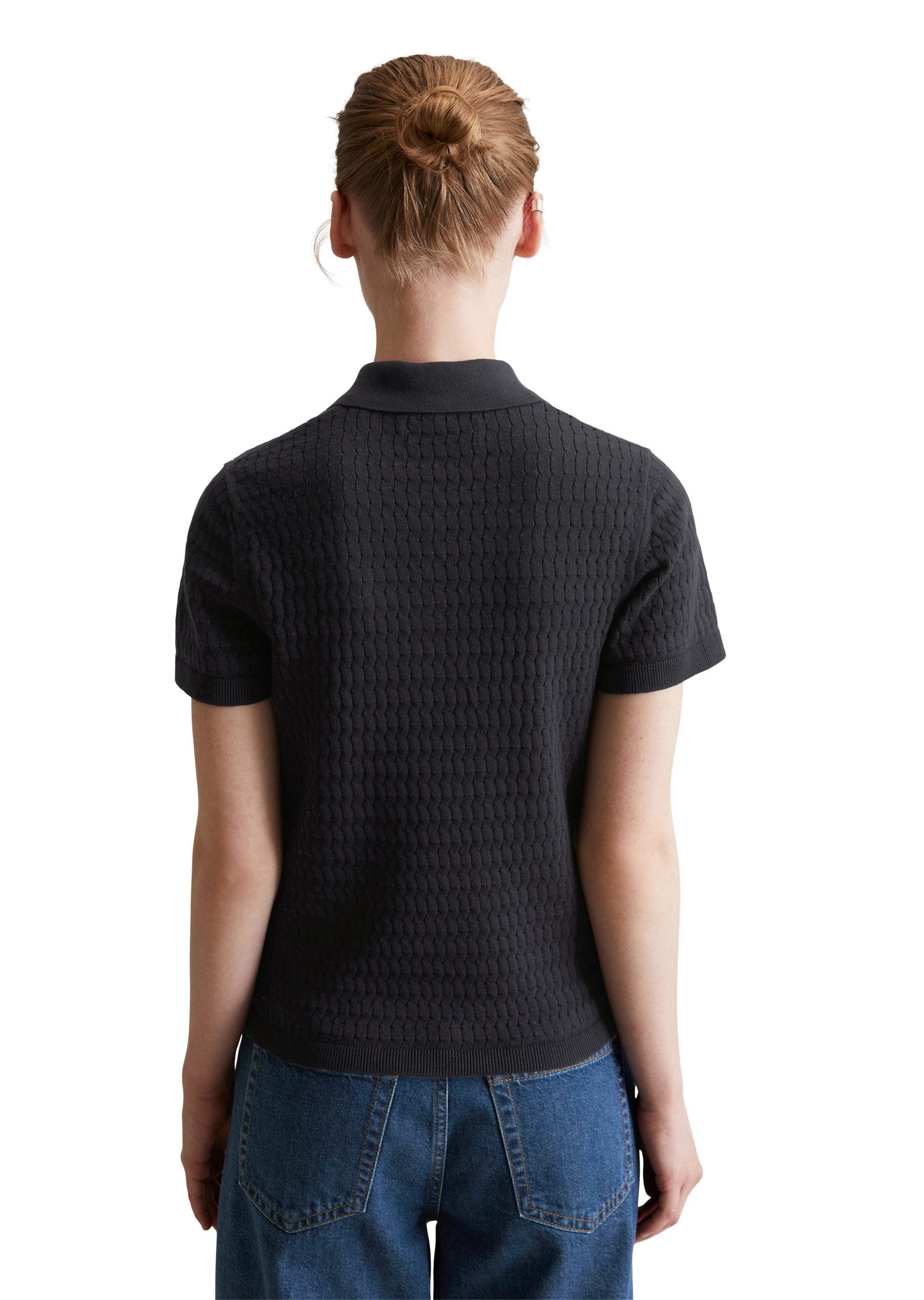 Marc O'Polo DENIM Poloshirt van breisel, modieus patroon, regular