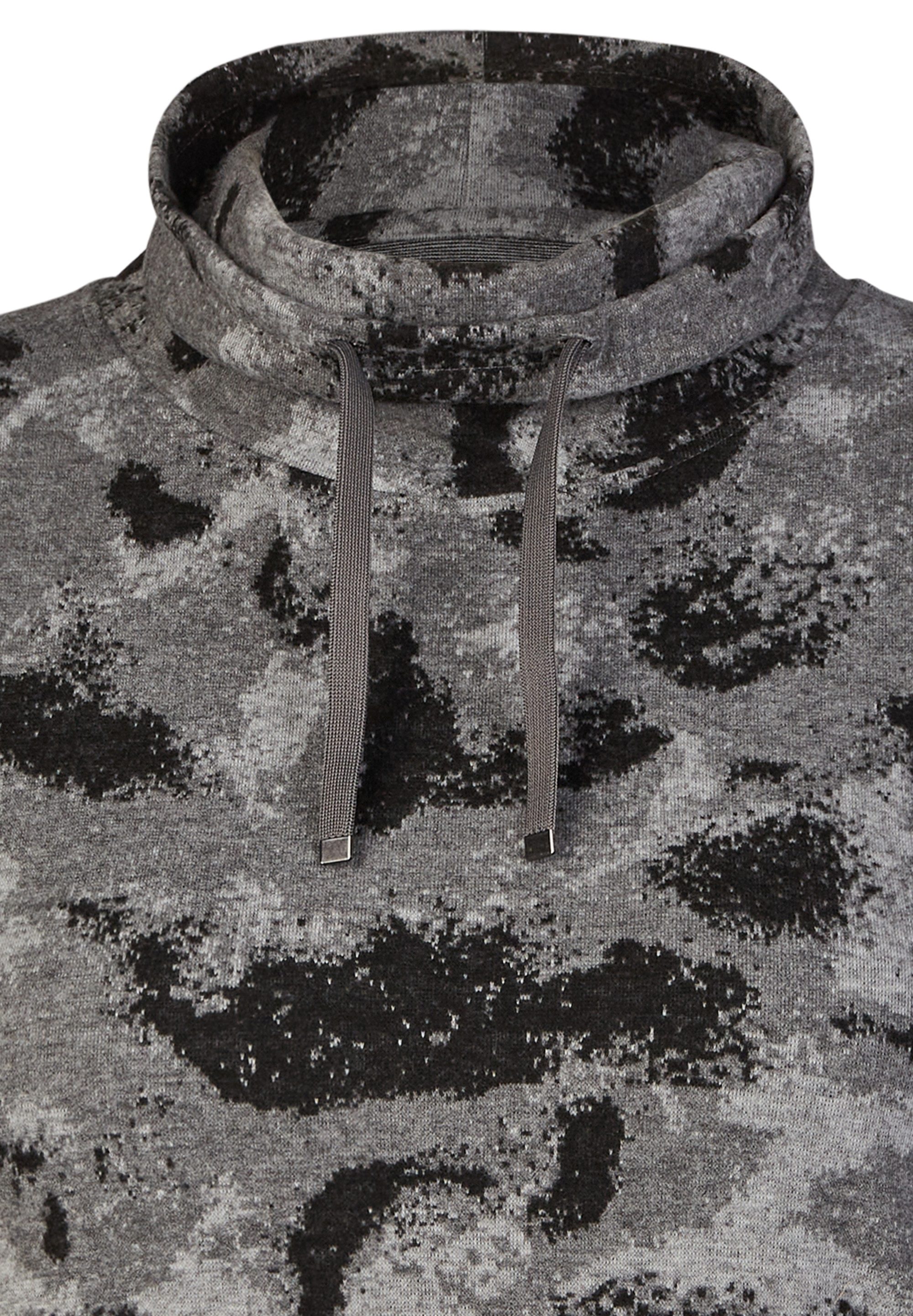 Rabe Shirt met 3/4 mouwen met koord aan de hals en grafisch patroon