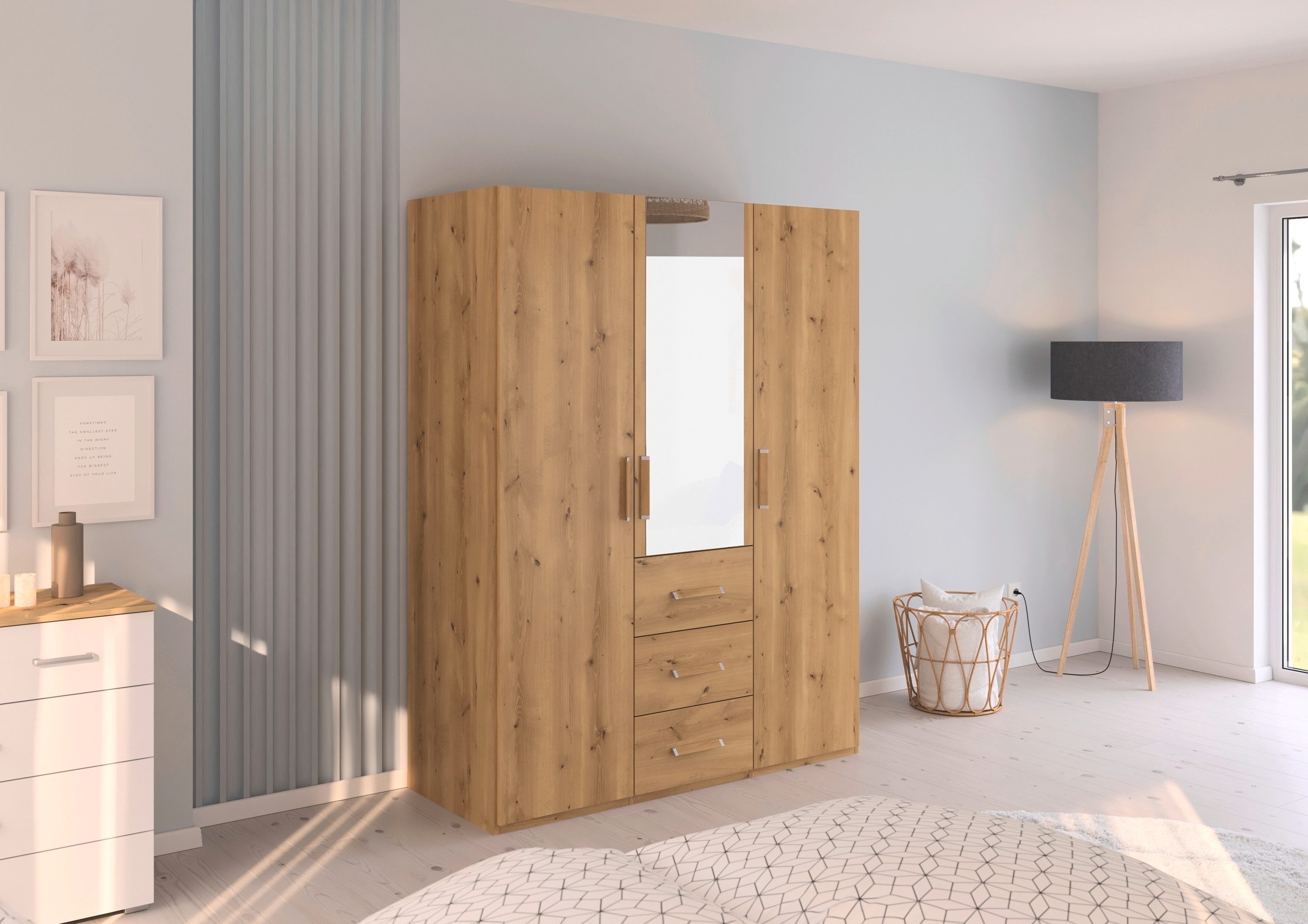 rauch Draaideurkast Kledingkast Kast Garderobe Slaapkamerkast EVELYN in elegante stijl met lades 3 breedtes en 2 hoogtes made in germany