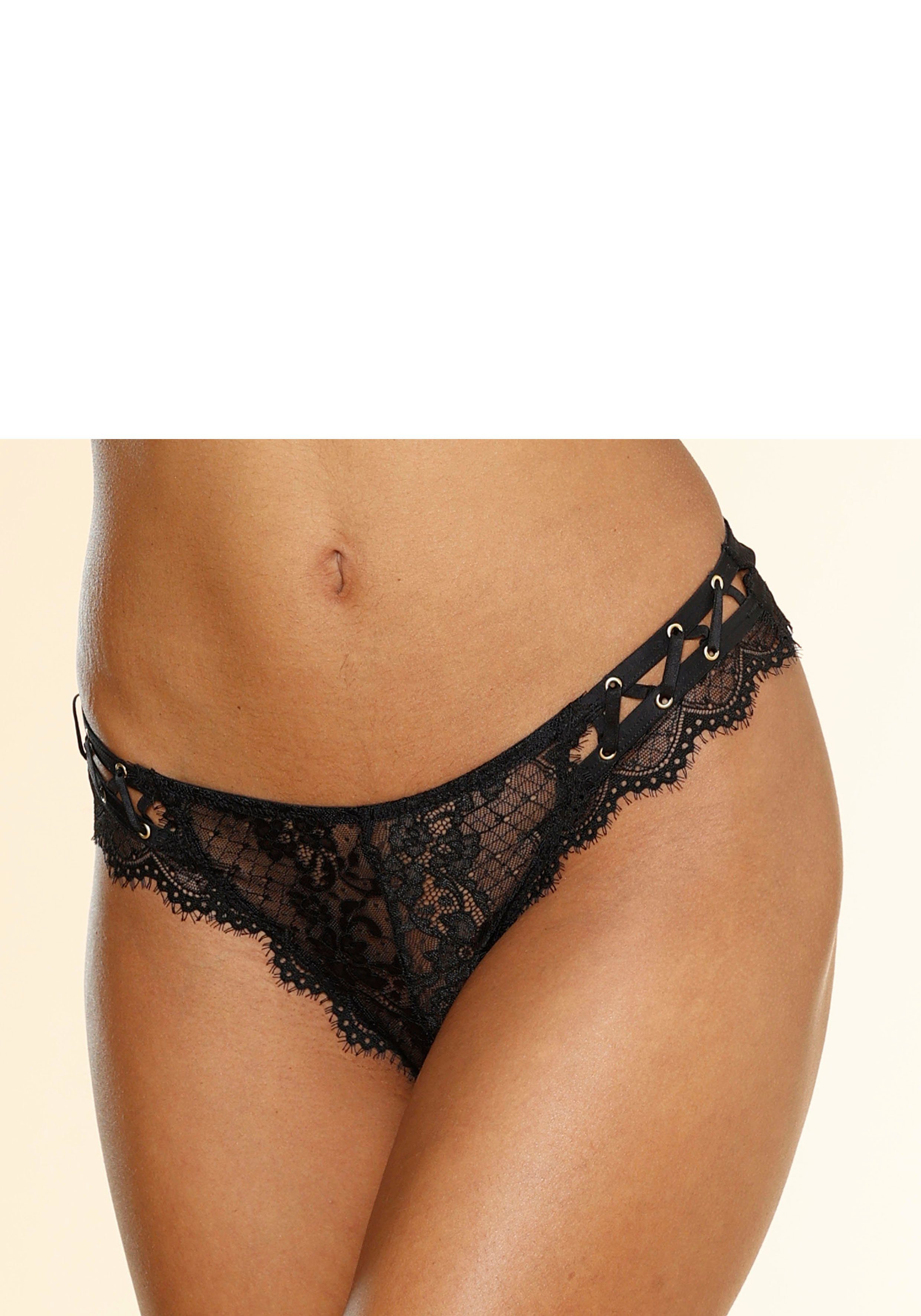 petite fleur gold String van stijlvol transparant kant