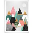 wall-art poster veelkleurige bergen (1 stuk) multicolor