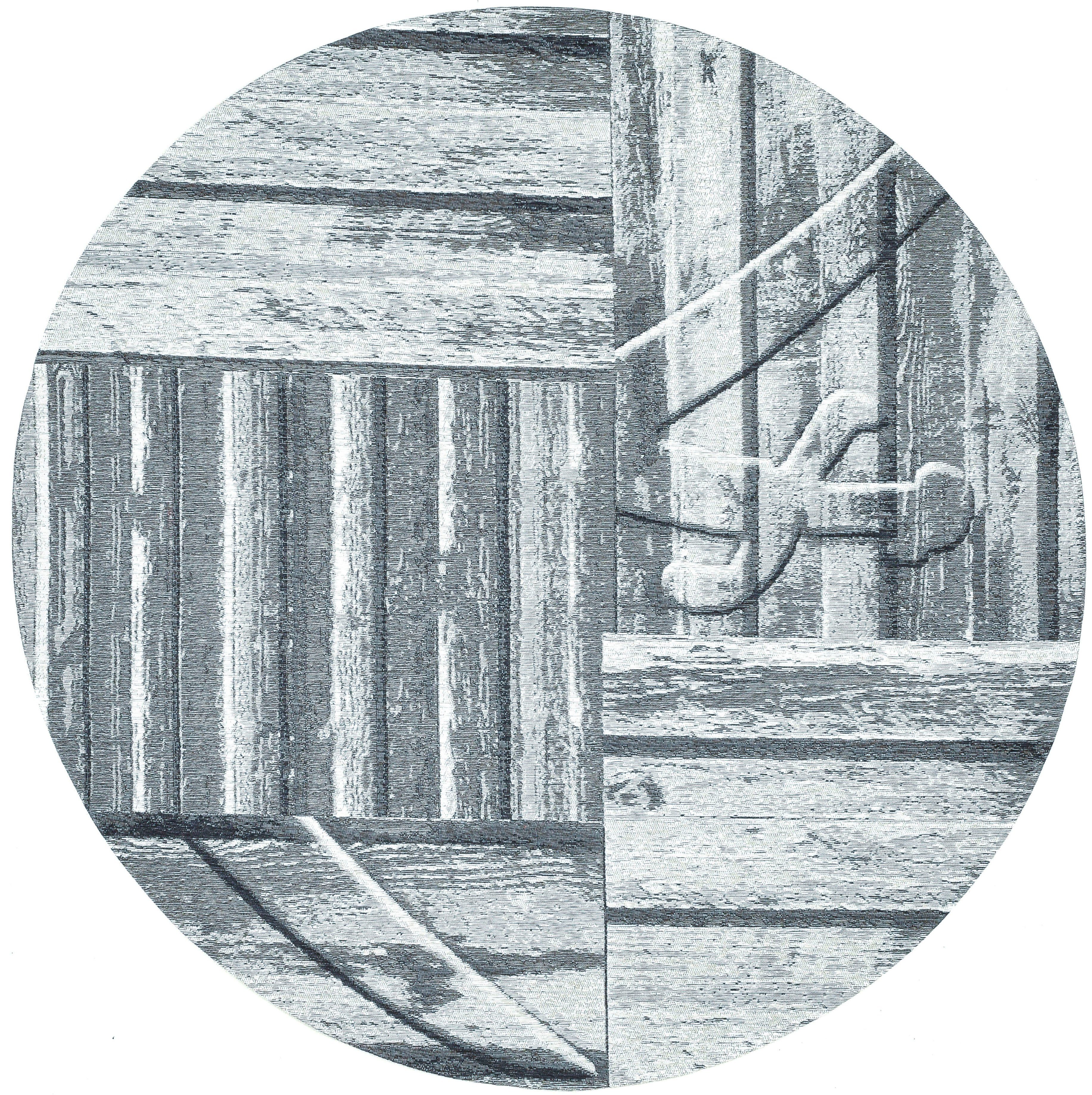 Sansibar Vloerkleed Keitum 010 Vlakweefsel, modern houten ontwerp, motief, gekruiste sabels