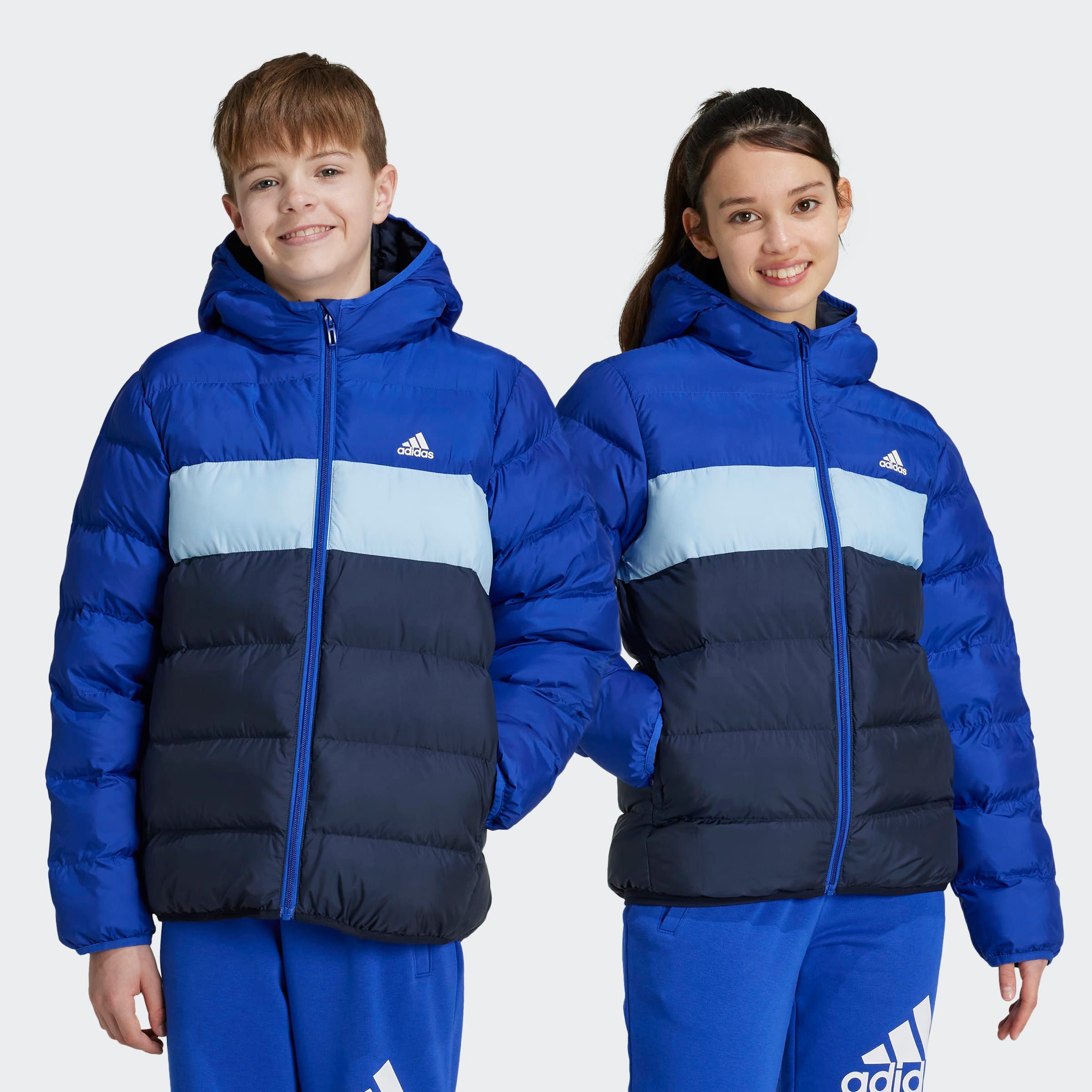 adidas Sportswear Donsjack J SD JKT jongens outdoorjassen maat 176 blauw