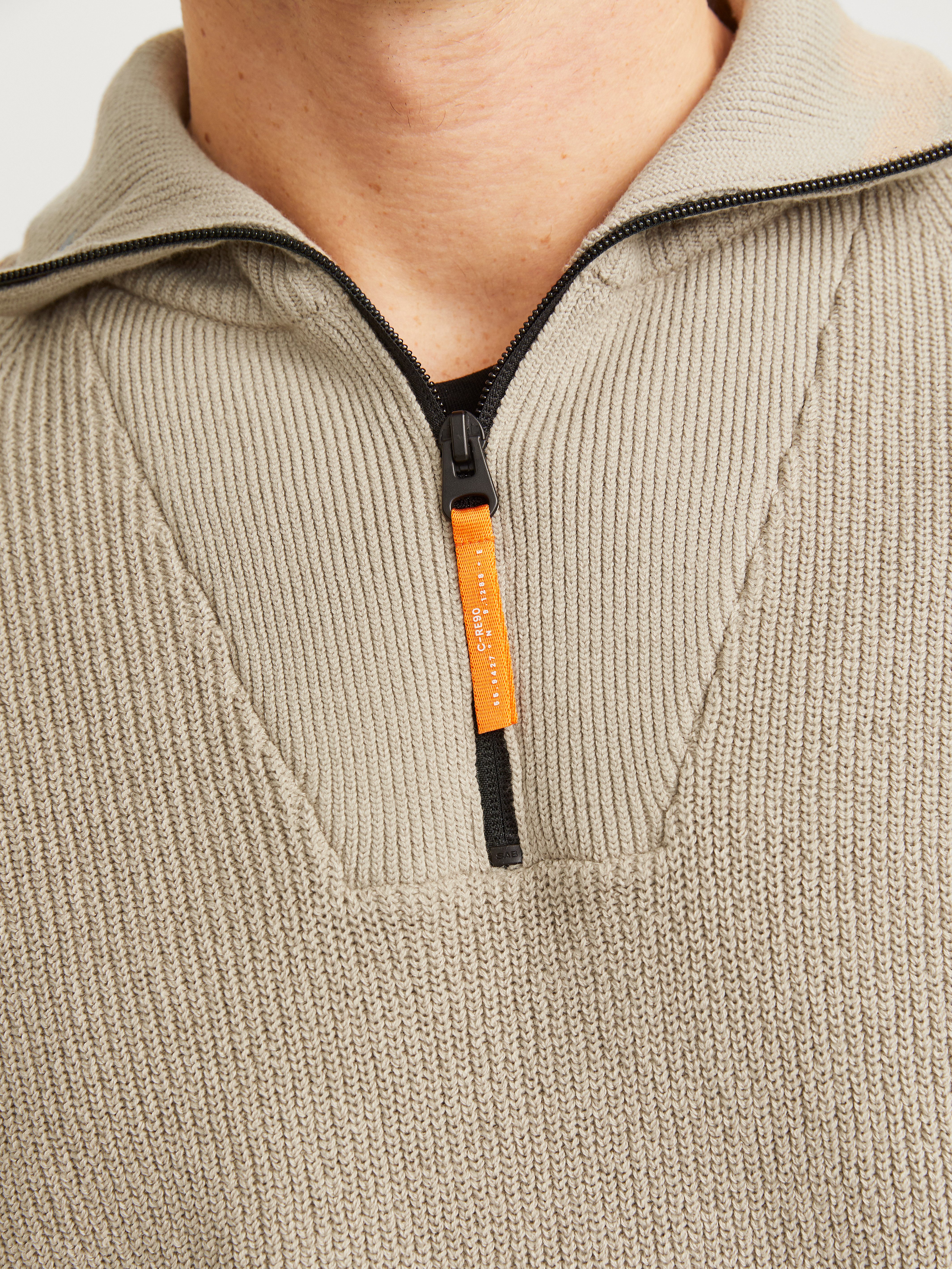Jack & Jones Schipperstrui JCOOUTDOOR KNIT HALF ZIP HIGH NECK SN