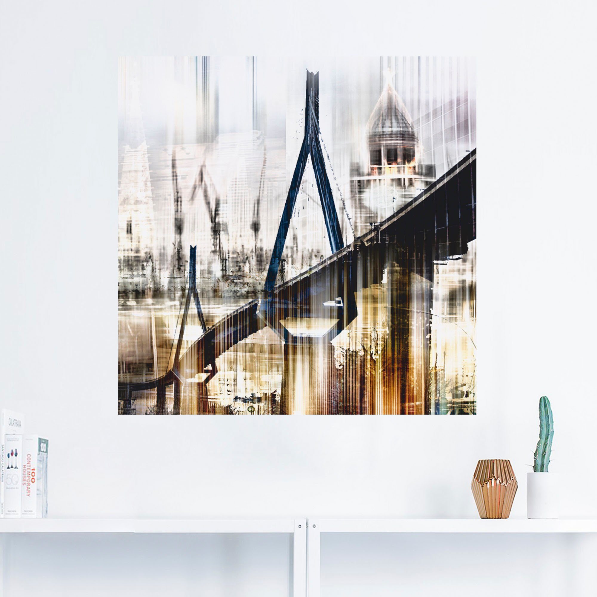 Artland Artprint Hamburg Skyline collage III als artprint op linnen, muursticker in verschillende maten
