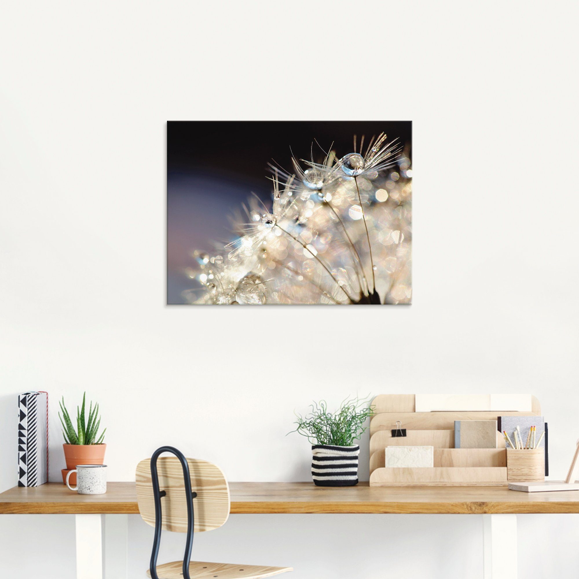 Artland Print op glas Pluizenbol fantasie in verschillende maten