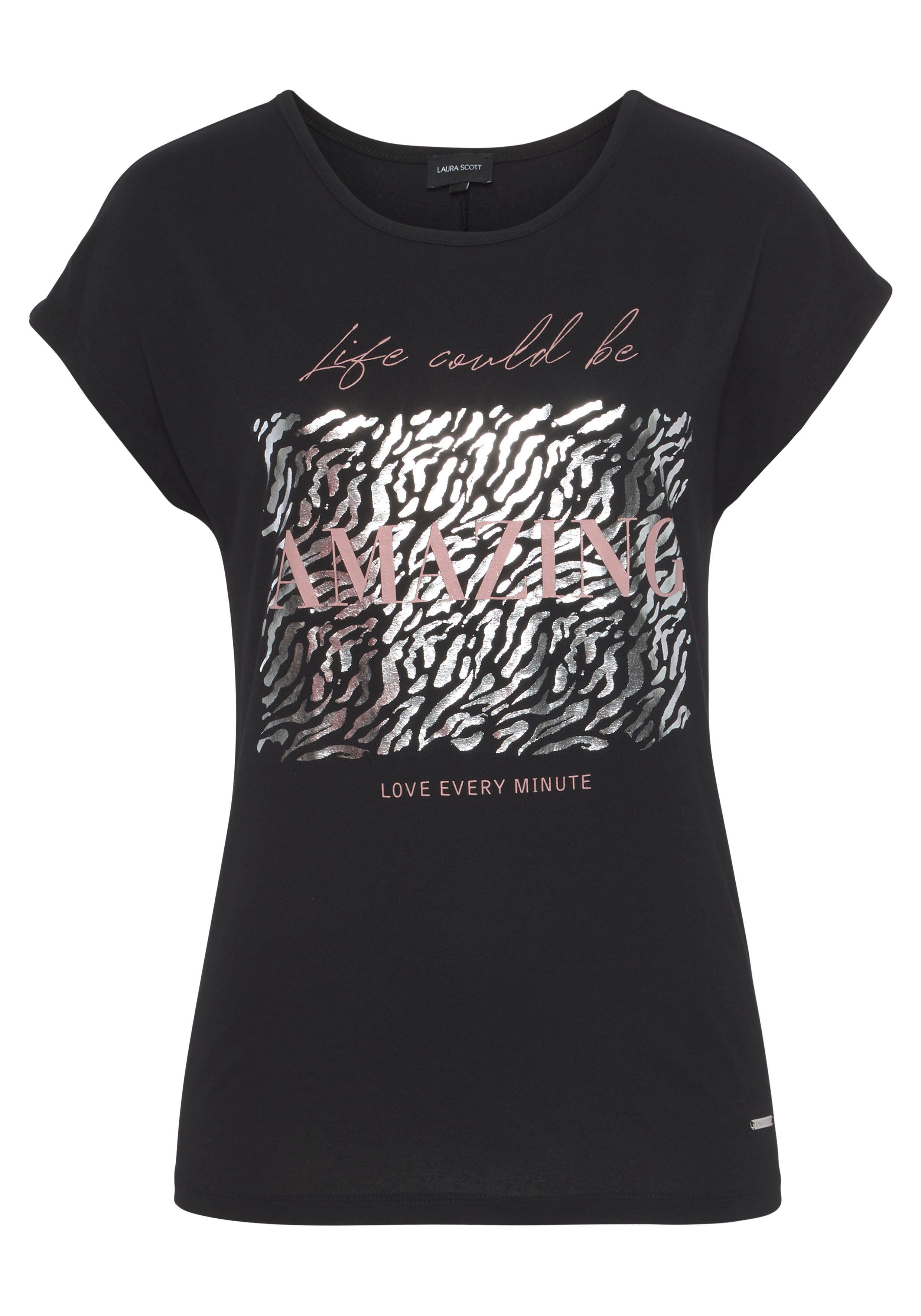 Laura Scott T-shirt figuurvolgende pasvorm, bedrukt, ronde hals