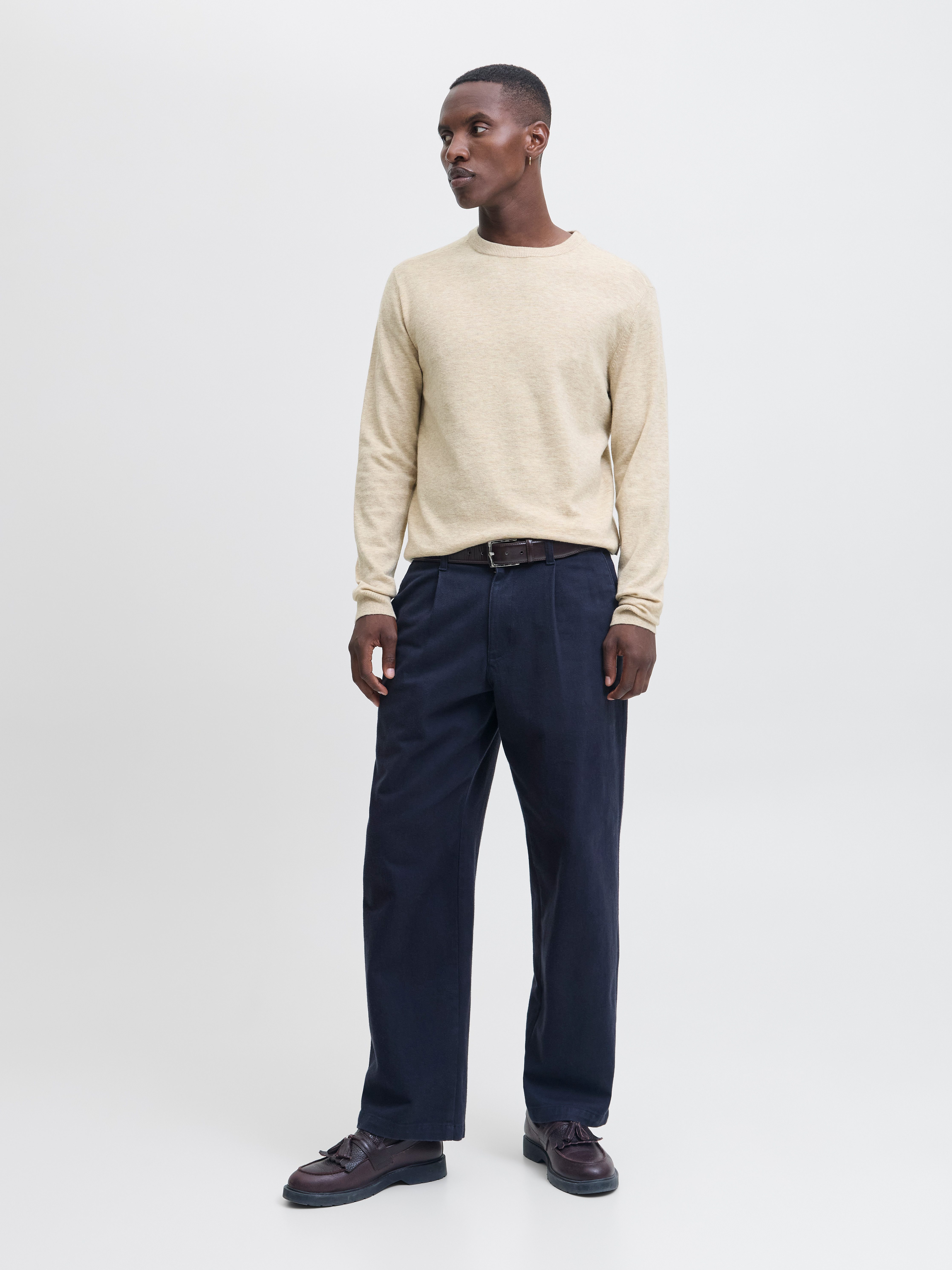 Jack & Jones Gebreide trui JJEPERFECT WOOL KNIT CREW NECK SN
