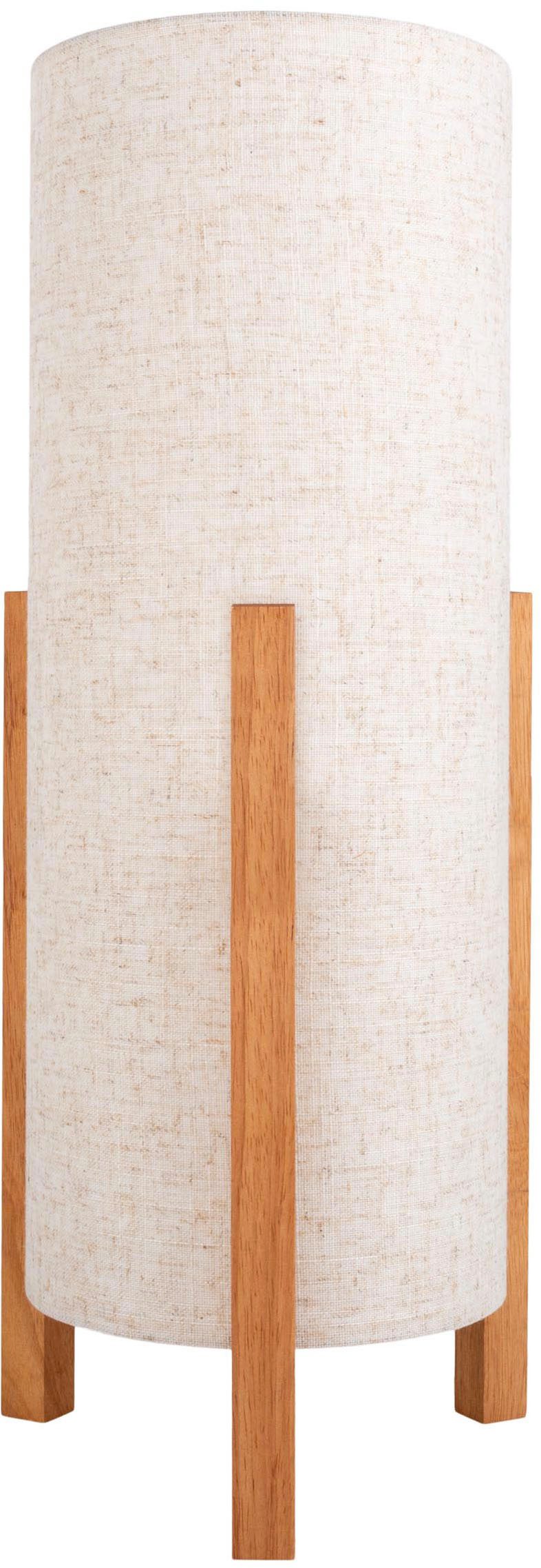näve Tafellamp Matida 1xe27 excl., houten frame, textielkap natuur, h: ca. 110cm, d: ca.20cm (1 stuk)