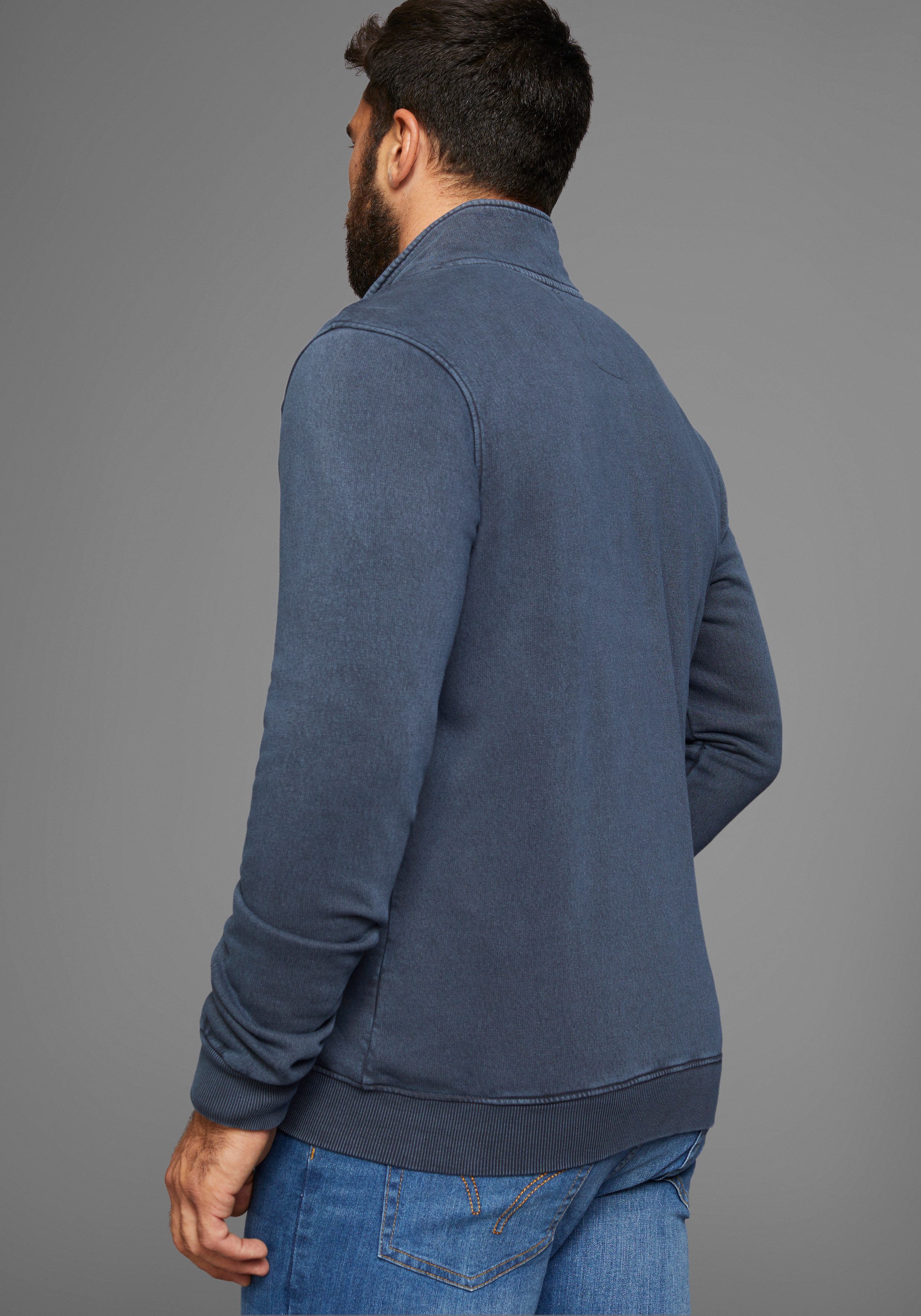 Man's World Sweatvest met print en borduursel