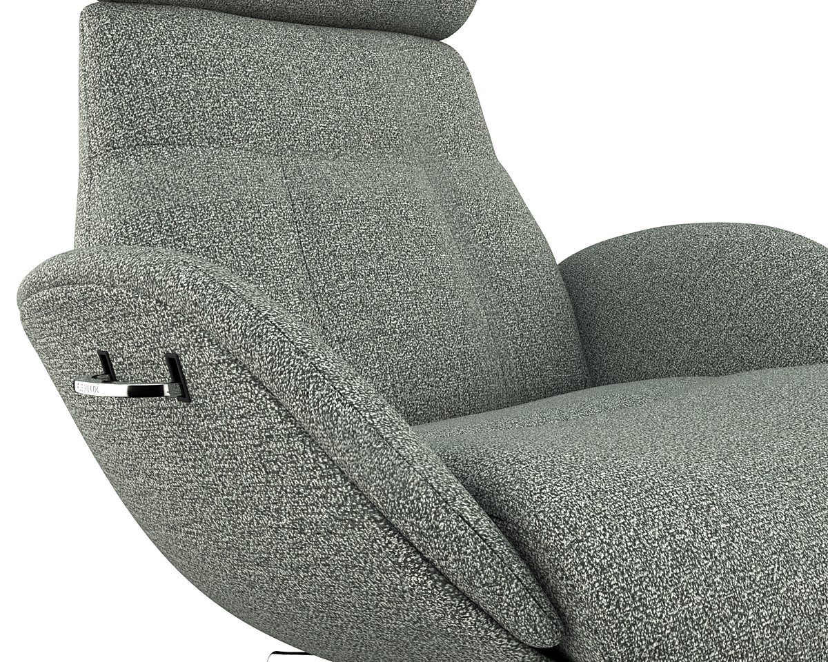 FLEXLUX Relaxfauteuil Elegant, functionele stoel, gestoffeerde stoel, armleuningen, TV-fauteuil, Premium comfort, rug- en hoofdeindeverstelling, draaibaar, voet van aluminium