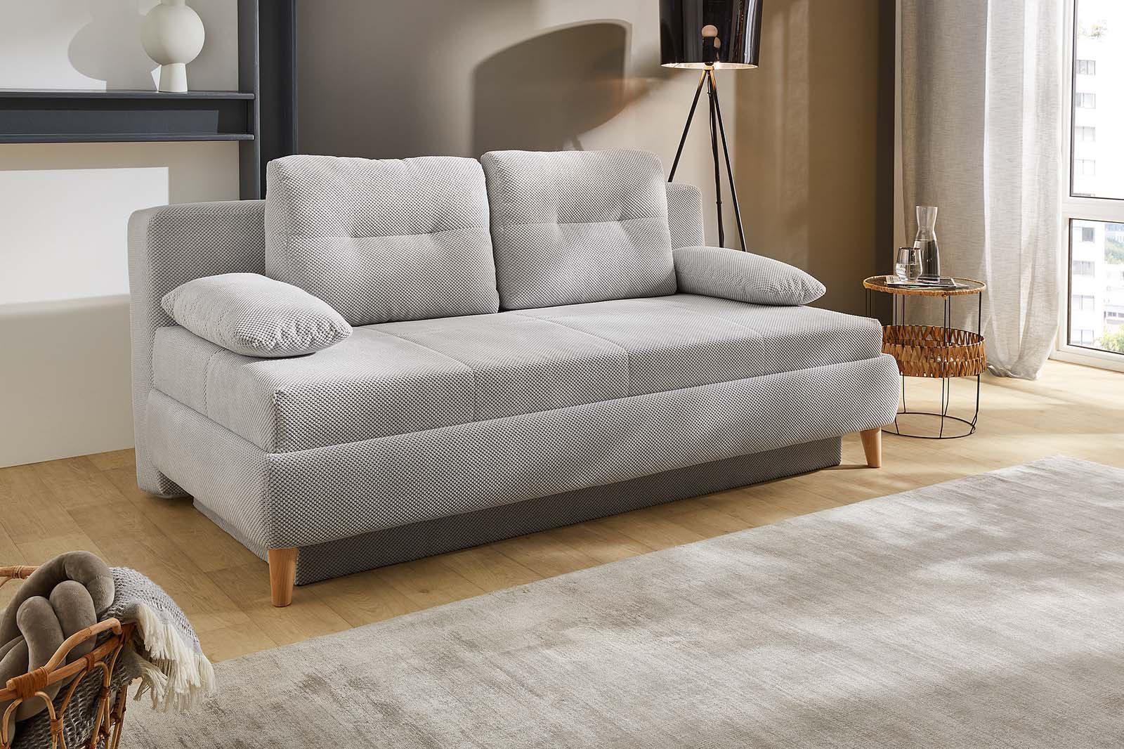 Jockenhöfer Gruppe Slaapbank Maja, slaapbank Omkeerbare pocketveringmatras, ligoppervlak 160x200 cm, bedlade beige, slaapbanken