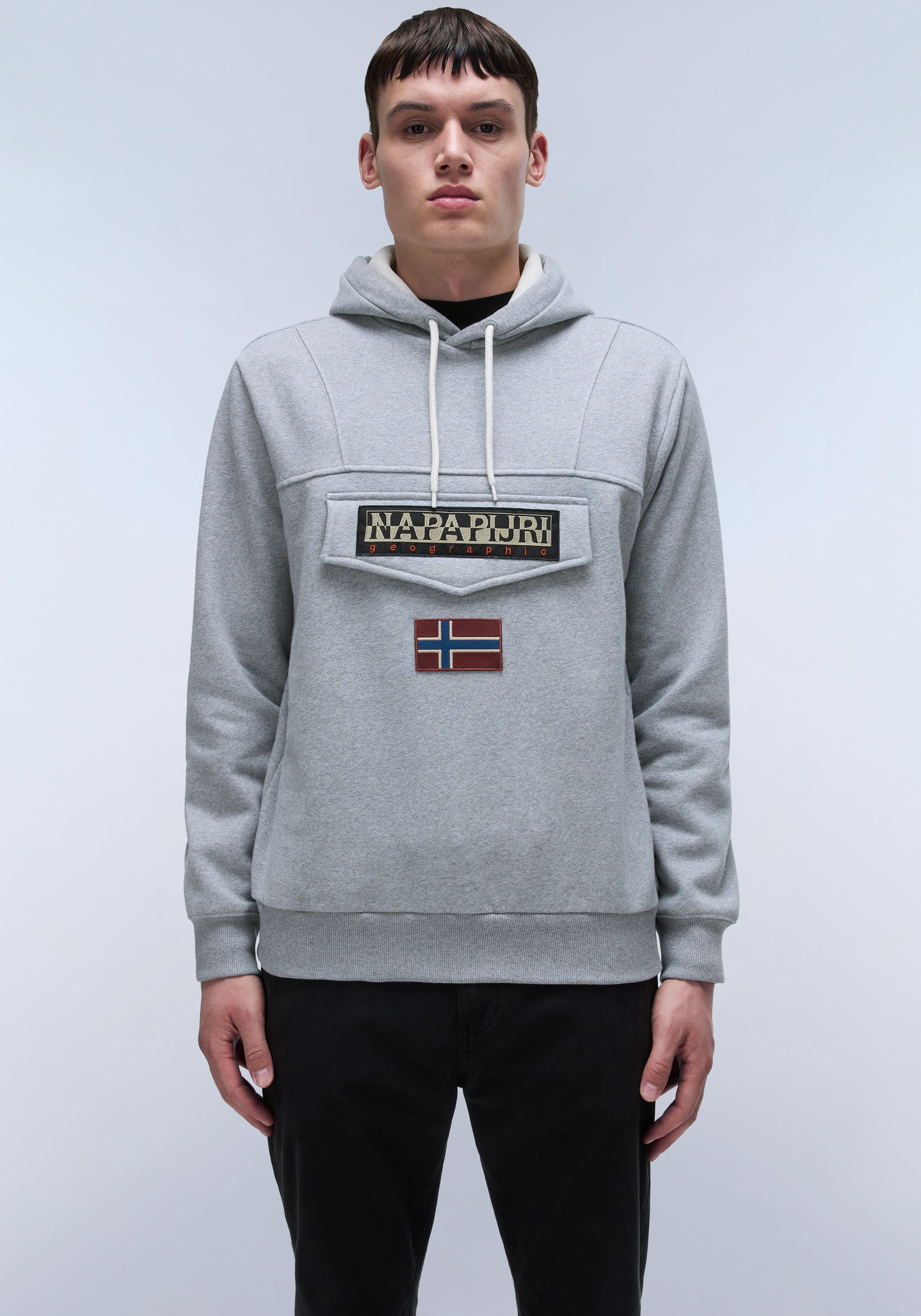 Napapijri Hoodie BURGEE heren sweaters maat L grijs