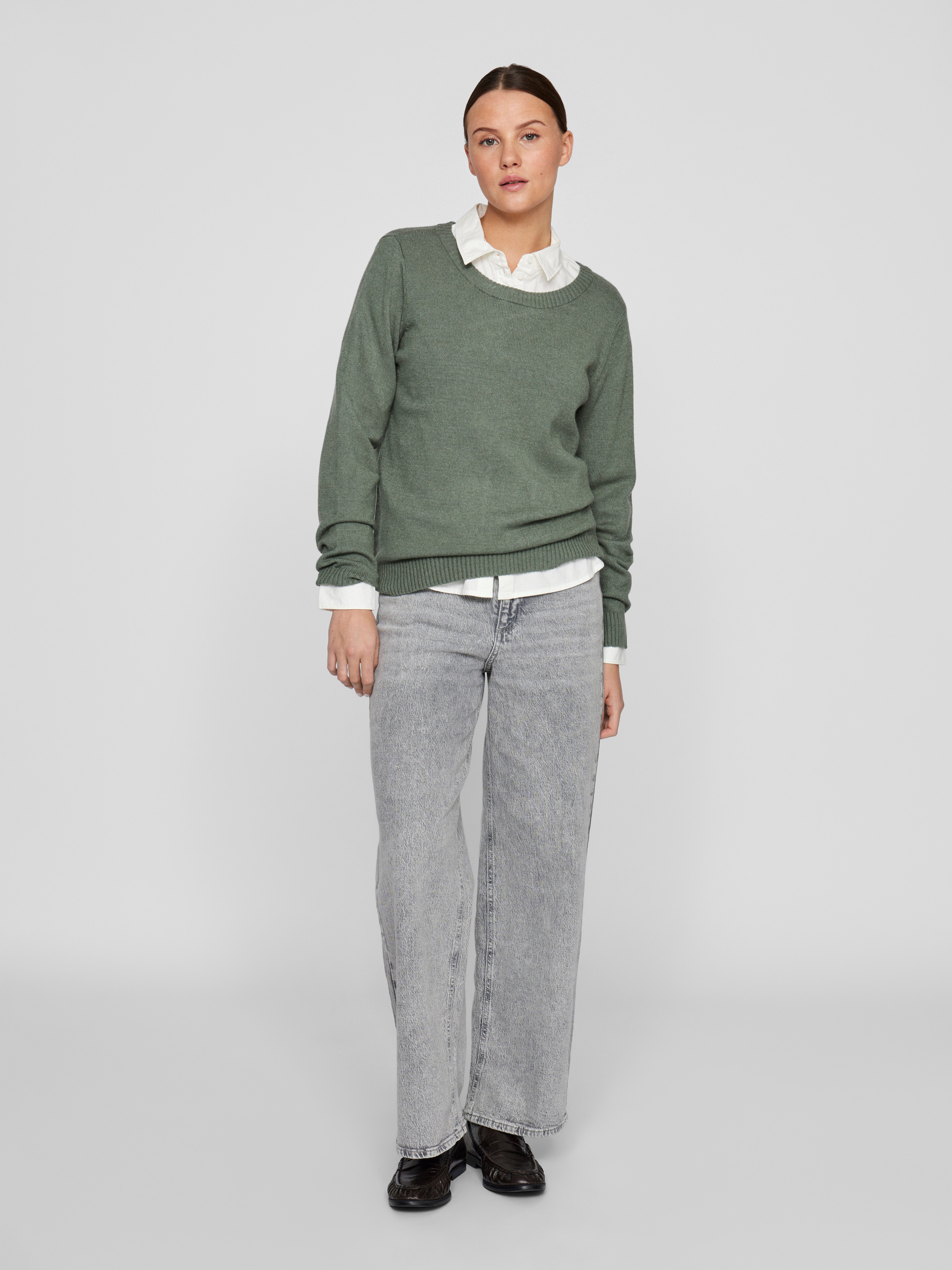 Vila Trui met ronde hals VIRIL O-NECK L/S KNIT TOP - NOOS