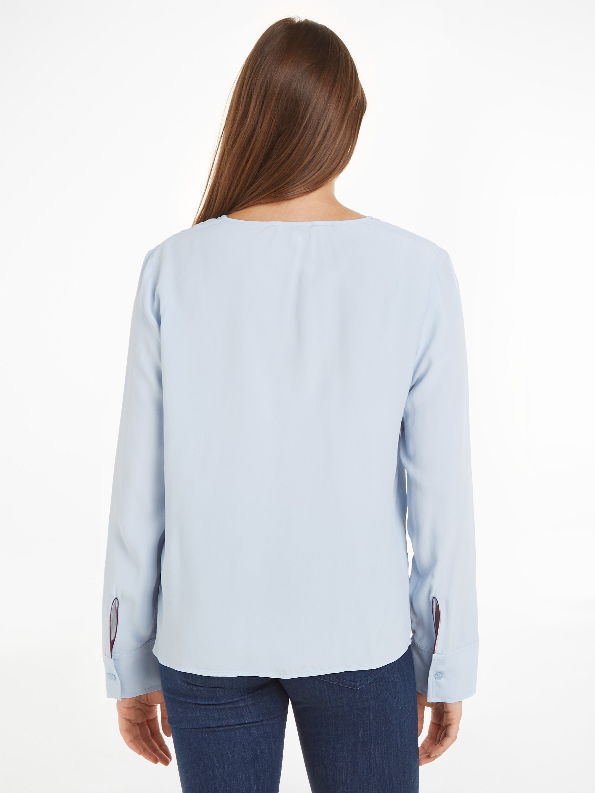 Tommy Hilfiger Blouse met lange mouwen VISCOSE CREPE V-NECK BLOUSE