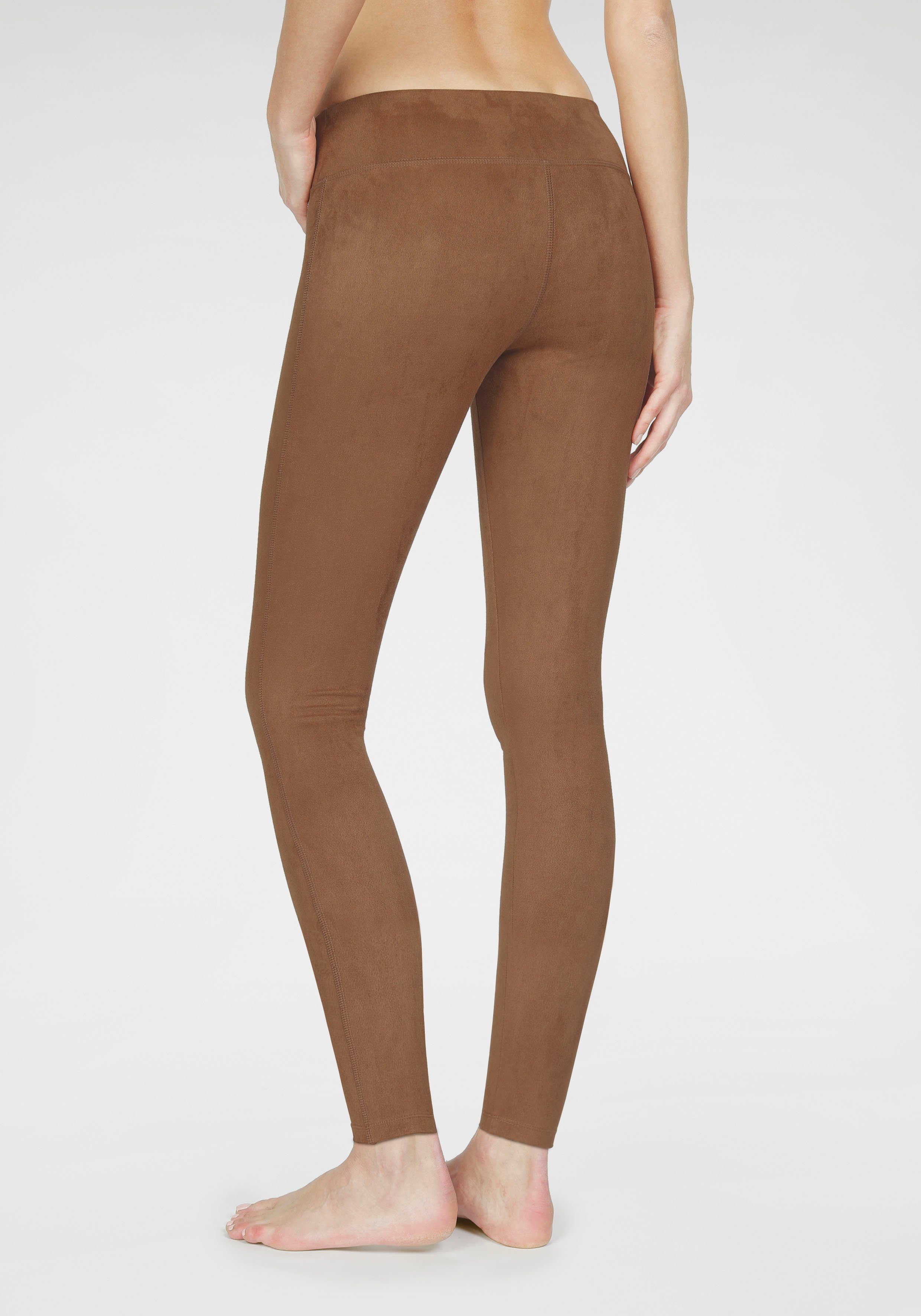 Lascana Legging in suèdeleer-look