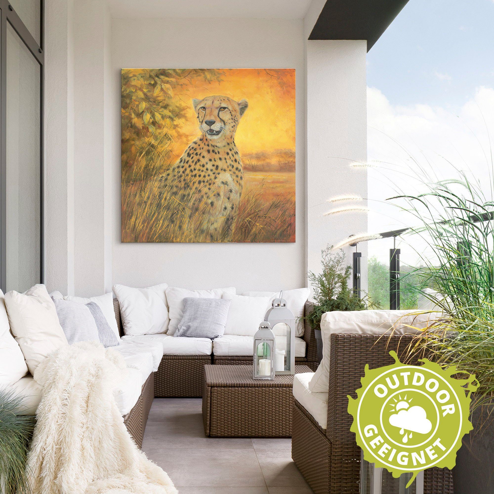 Artland Artprint Portret cheeta als artprint van aluminium, artprint voor buiten, poster in diverse formaten