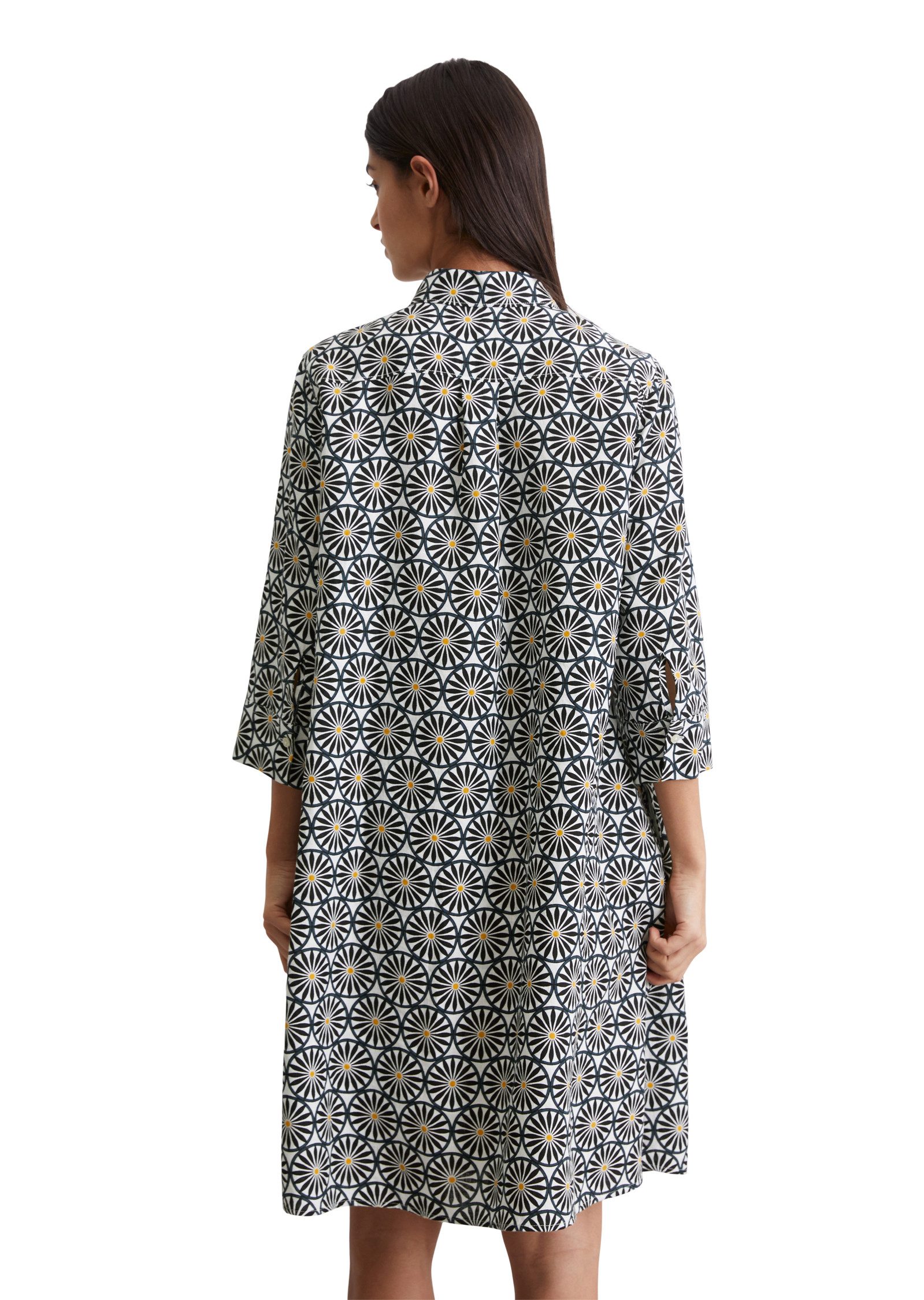 Marc O'Polo Jurk met overhemdkraag met printmotief